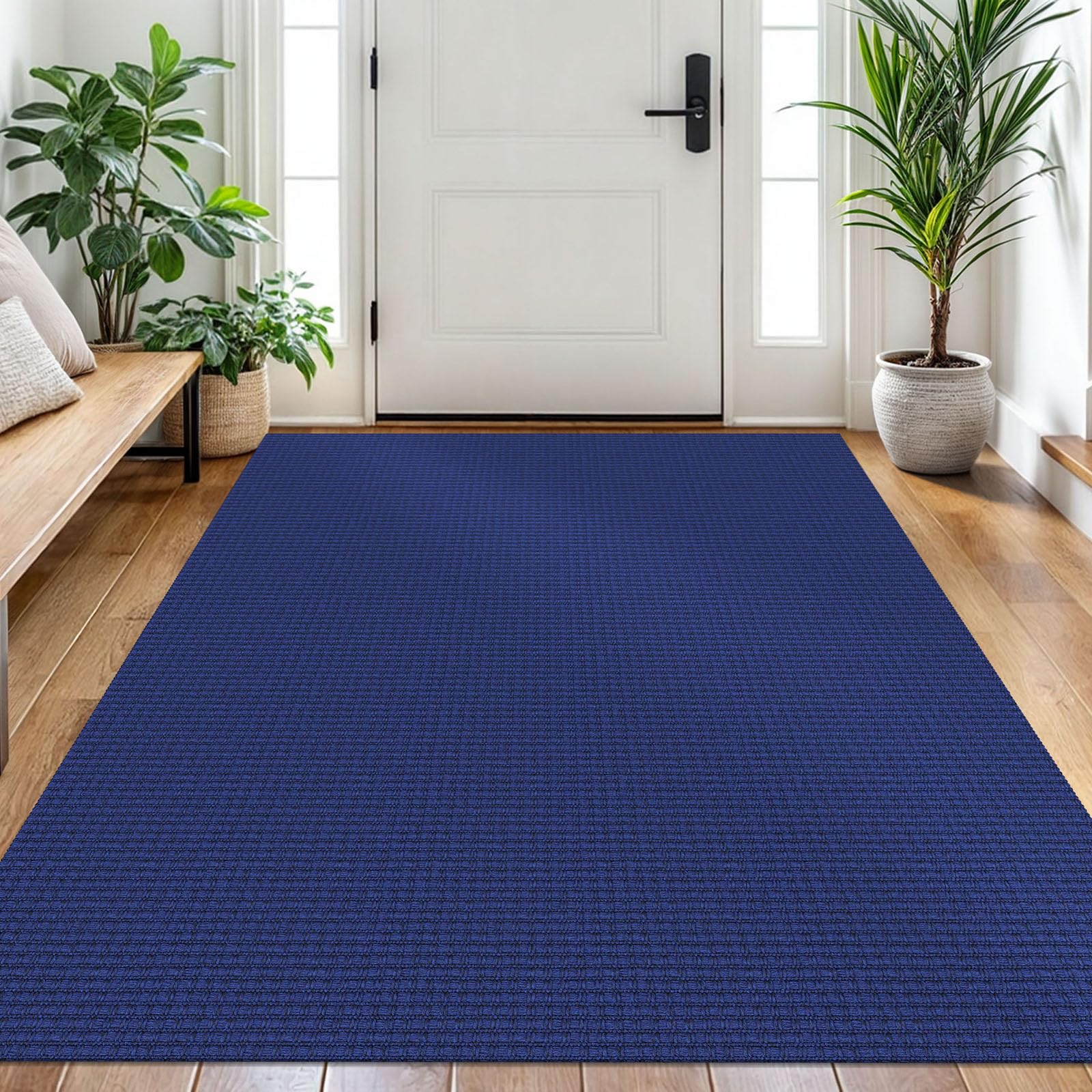 EARTHALL Woven Runner Rug 2x5 Ft Washable Runners for Hallways Cotton Non Slip Rubber Backed Kitchen Runner Braided Indoor Floor Carpet for Entryway, Hallway, Kitchen, Bedroom, Orange/Tan/Brown