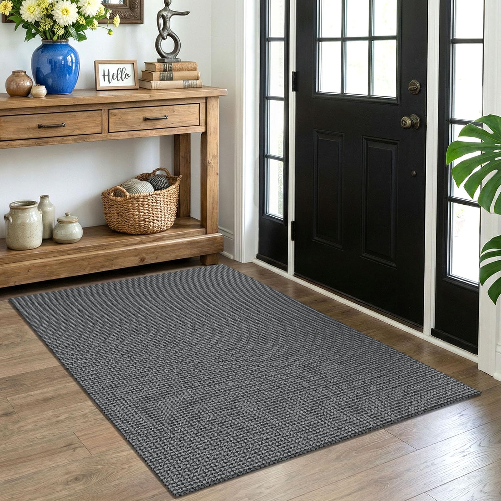 EARTHALL Woven Runner Rug 2x5 Ft Washable Runners for Hallways Cotton Non Slip Rubber Backed Kitchen Runner Braided Indoor Floor Carpet for Entryway, Hallway, Kitchen, Bedroom, Orange/Tan/Brown