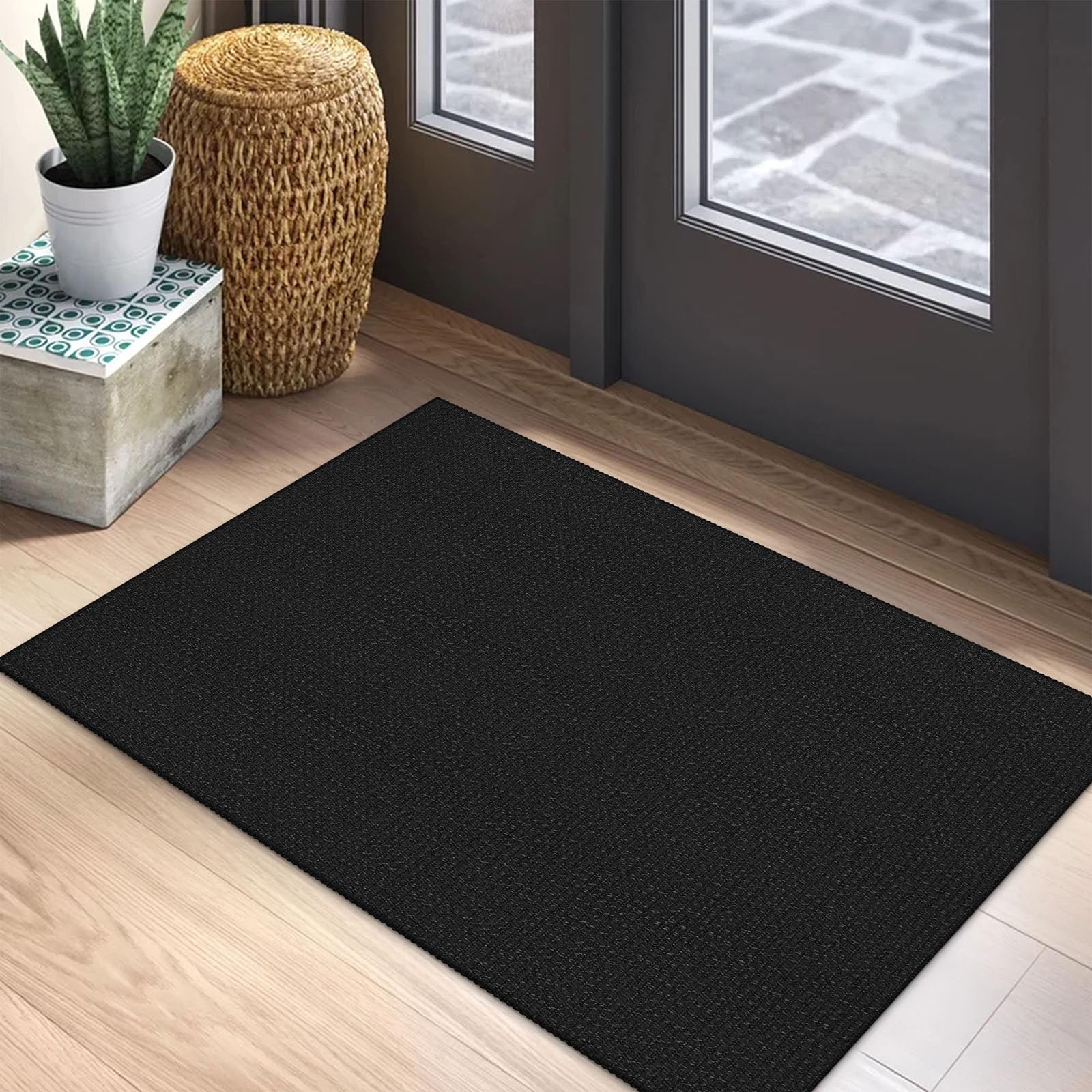 EARTHALL Woven Runner Rug 2x5 Ft Washable Runners for Hallways Cotton Non Slip Rubber Backed Kitchen Runner Braided Indoor Floor Carpet for Entryway, Hallway, Kitchen, Bedroom, Orange/Tan/Brown