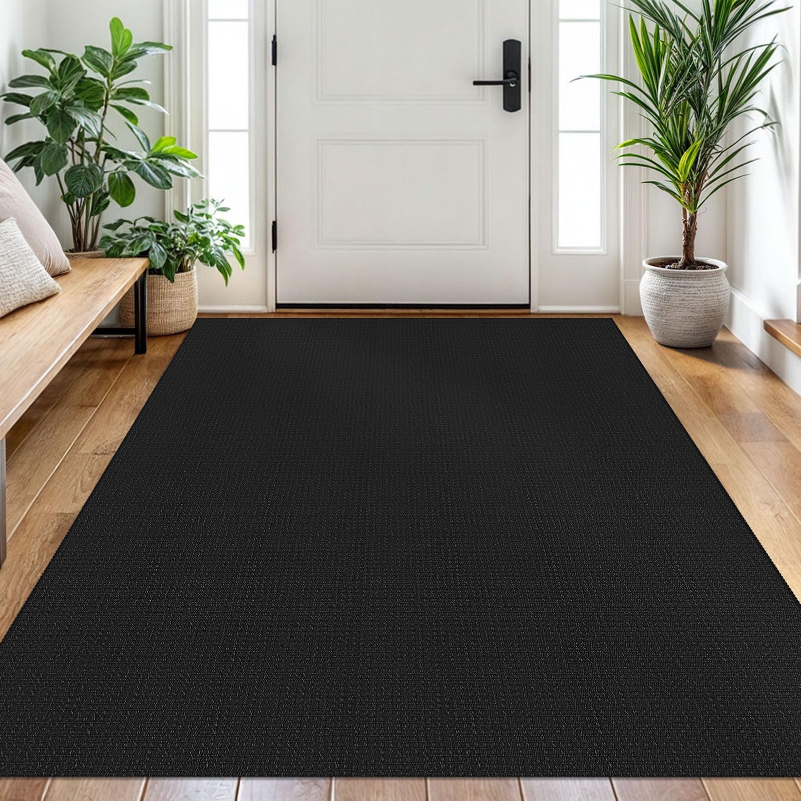 EARTHALL Woven Runner Rug 2x5 Ft Washable Runners for Hallways Cotton Non Slip Rubber Backed Kitchen Runner Braided Indoor Floor Carpet for Entryway, Hallway, Kitchen, Bedroom, Orange/Tan/Brown