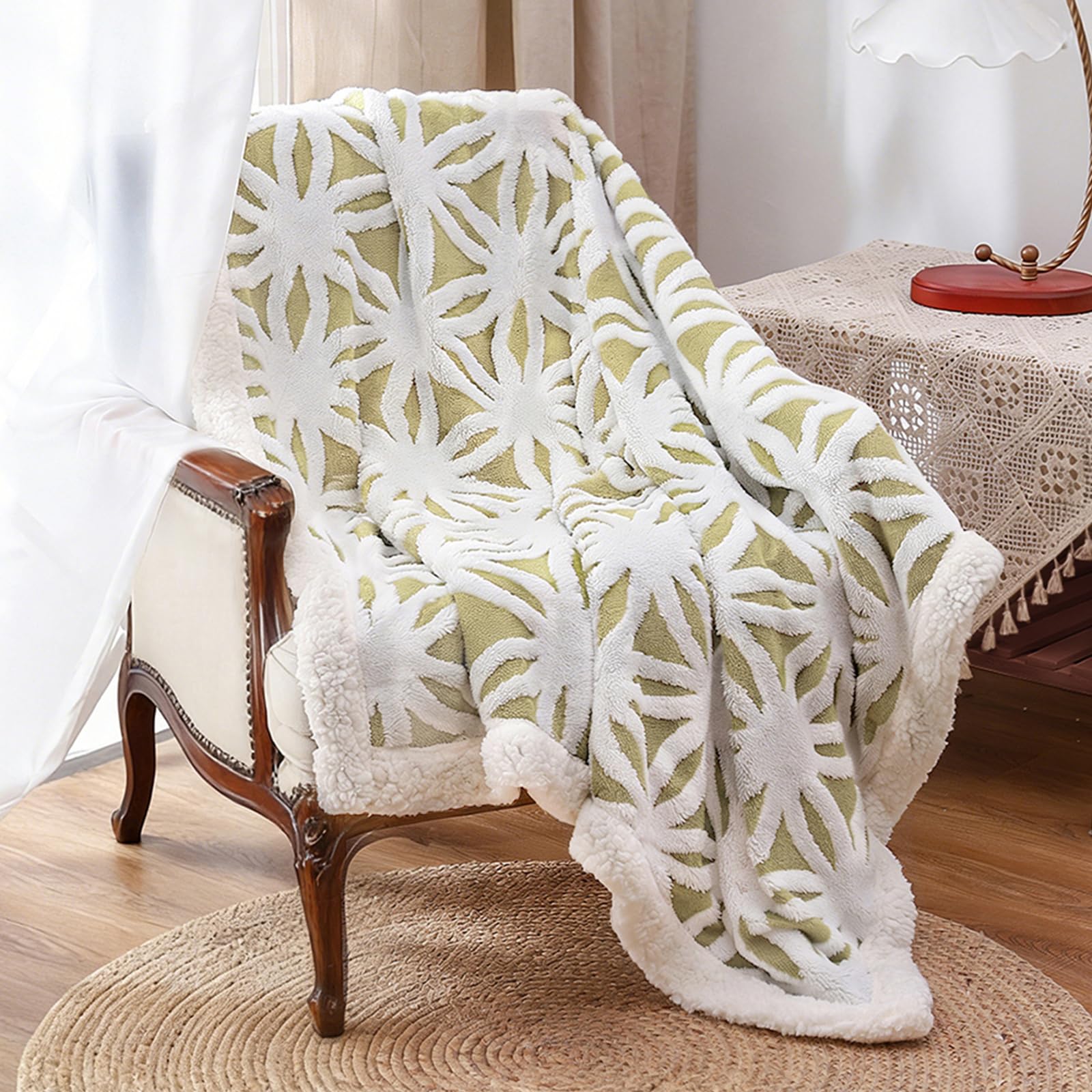 LOMAO Sherpa Fleece Blanket Fuzzy Soft Throw Blanket Dual Sided Blanket for Couch Sofa Bed (Coral, 51"x63")