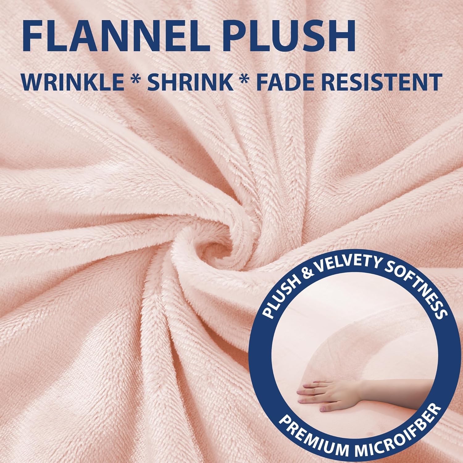 Cathay Home Full Plush Fur Fitted Sheet - Ultra Soft & Thick Plush Fur - All Season Cozy Warmth - 12" Deep Pocket Fitted Sheet Only (Full, Blush)