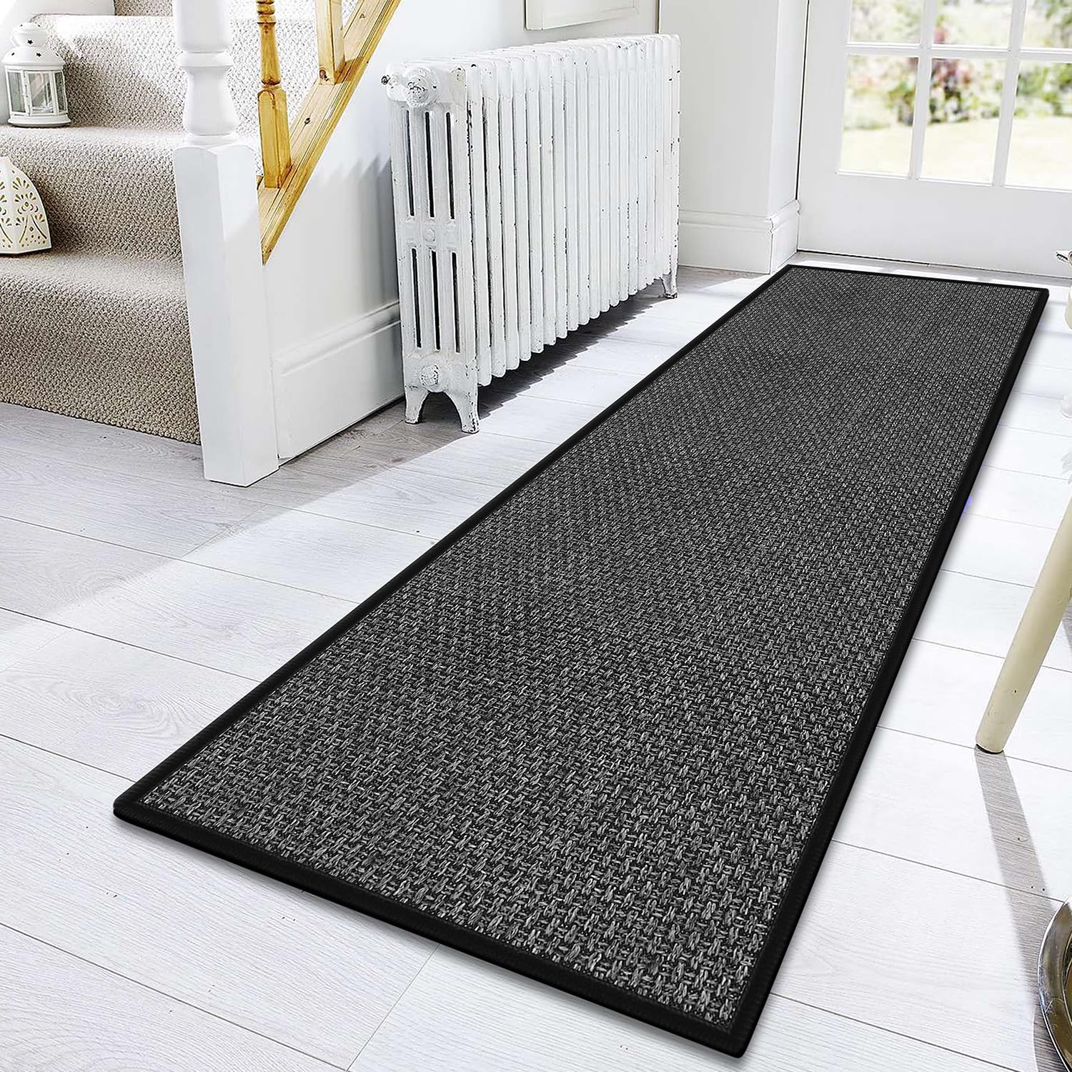 GOYLSER 10 ft Washable Runner Rug Jute Carpet Runner for Hallway, Non Slip Bath Rug Runner Mat, Beige Indoor Runner Rugs for Entryway