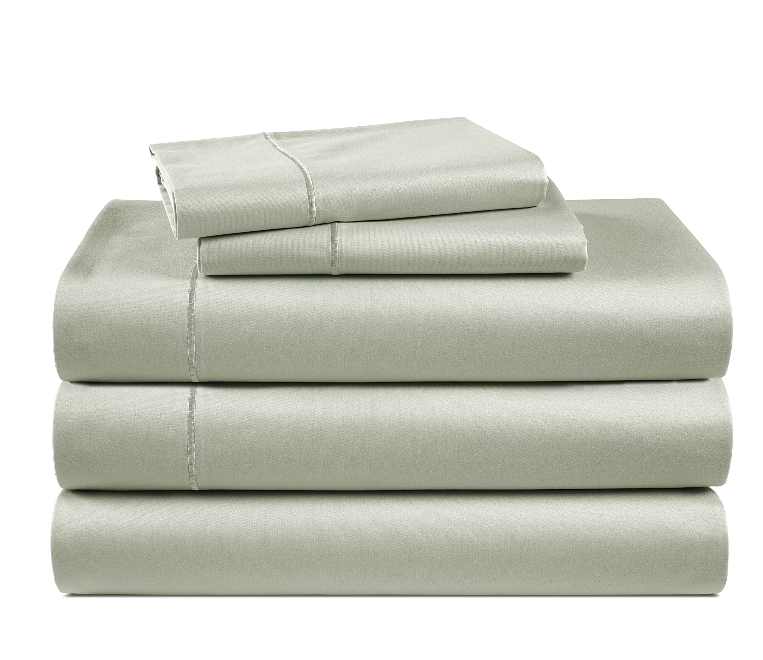 100% Egyptian Cotton Sheets Queen Size - Naturally Cooling & Breathable 4 Piece Silky Sateen Weave Queen Sheet Set, Ultra-Soft & Durable Hotel Luxury Sheets with 15" Snug Fit Deep Pockets - White