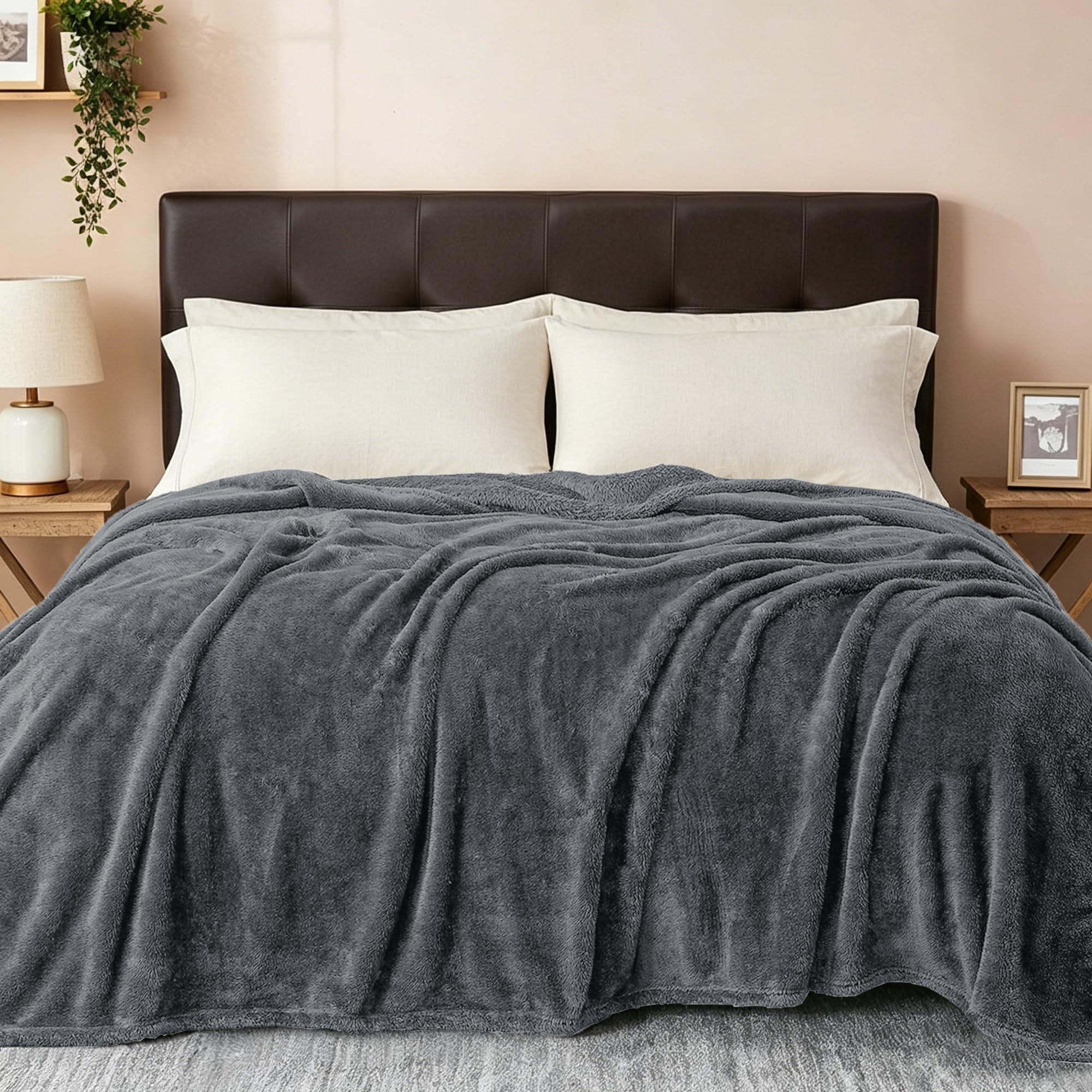 Exclusivo Mezcla Plush Fuzzy Fleece Throw Blanket Extra Large, Super Soft, Fluffy and Warm Blankets for Couch, Bed, All Season Use (50x70 Inches, Pink)