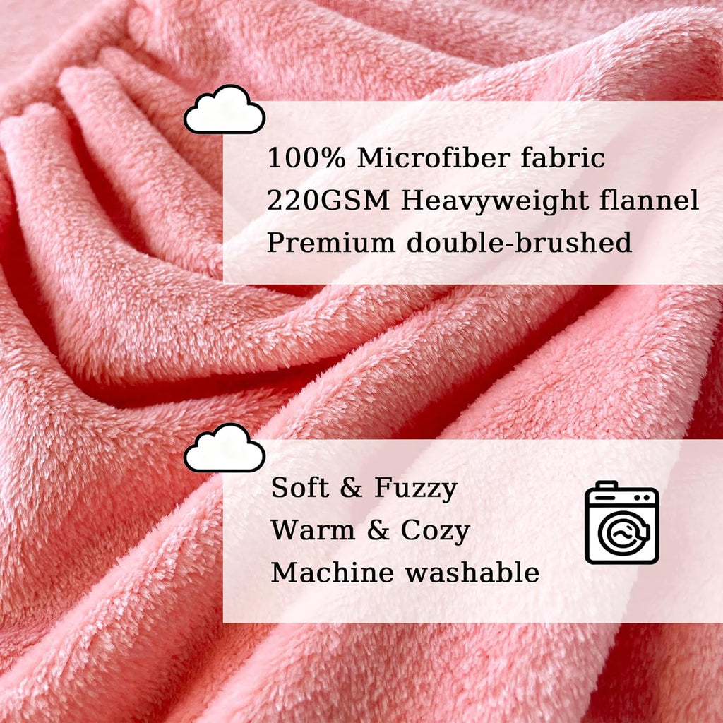 MorroMorn Fleece Sheets Queen Size Ultra Soft, Fuzzy Plush Flannel Sheet Set 3 Piece - All Season Bedding Set with 20" Deep Pocket Fitted & 2 Pillowcases, Luxury Velvet Warm Cozy (Pink)