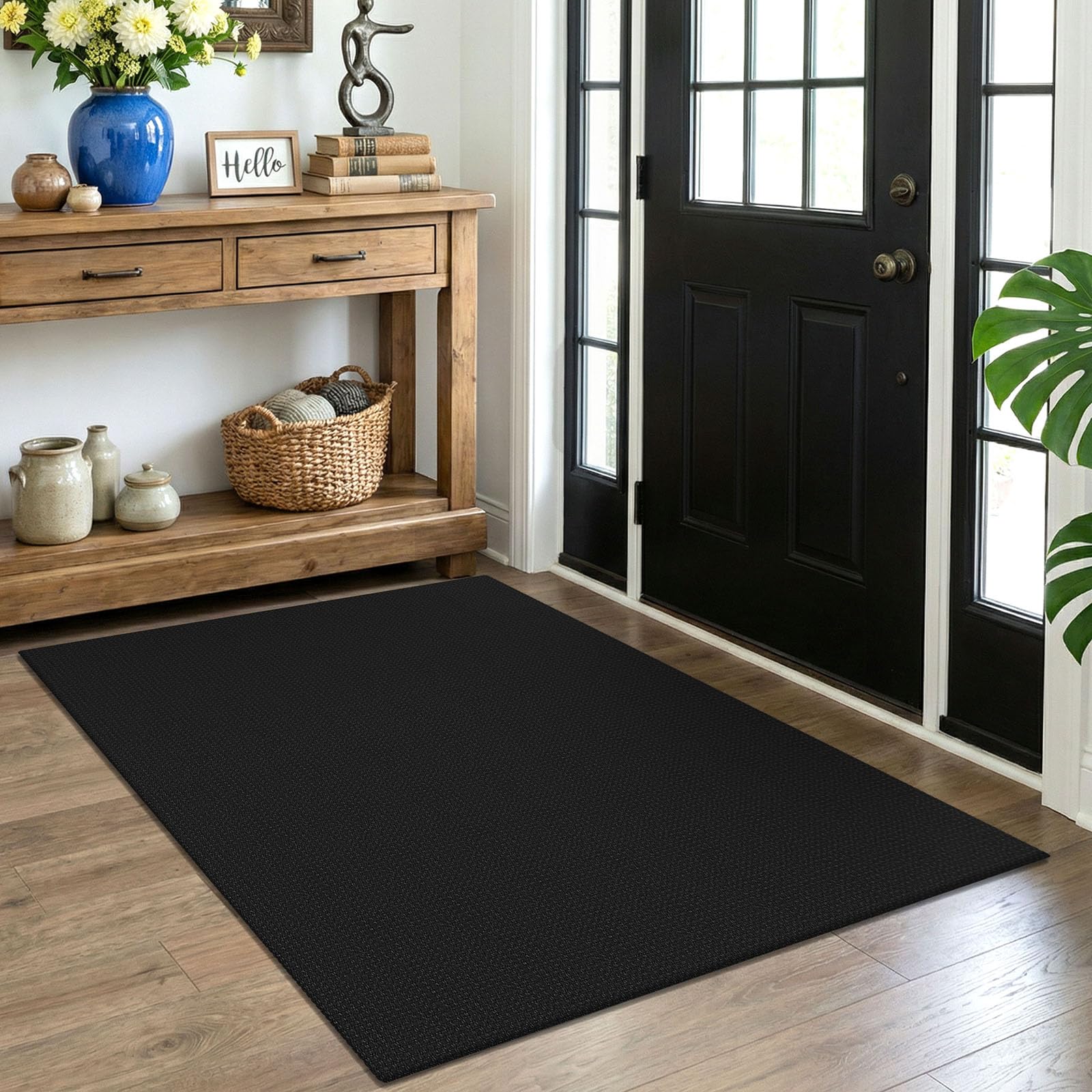 EARTHALL Woven Runner Rug 2x5 Ft Washable Runners for Hallways Cotton Non Slip Rubber Backed Kitchen Runner Braided Indoor Floor Carpet for Entryway, Hallway, Kitchen, Bedroom, Orange/Tan/Brown