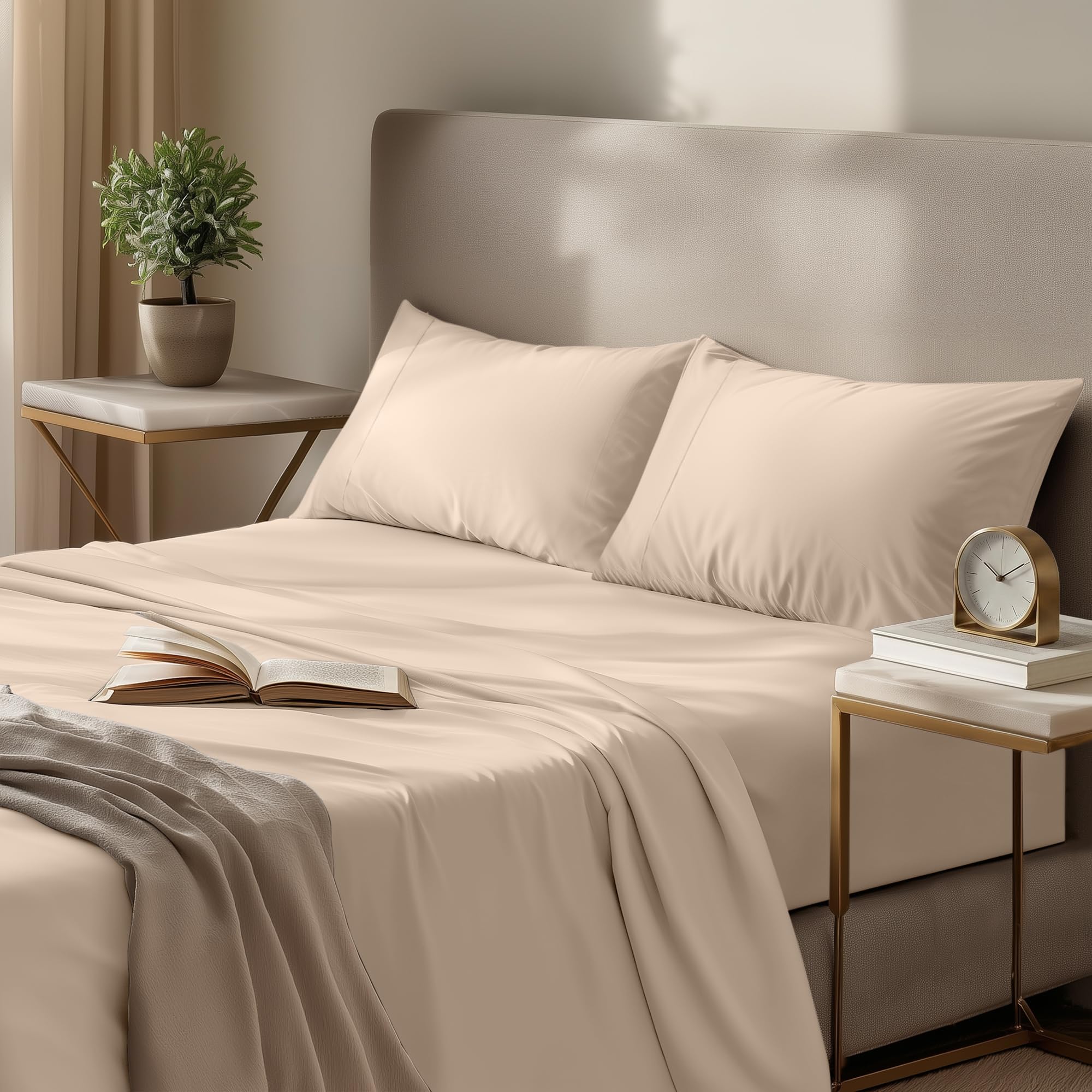 Utopia Bedding Queen Size Sheet Set – 4 Piece Bed Sheets, Soft and Breathable Microfiber, Includes 1 Fitted Sheet, 1 Flat Sheet and 2 Pillowcases – Oeko Tex (Coral)