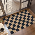 Lahome Colette Checkered Easy Jute Runner Rug, 2x8 Hallway Kitchen Runner Rug Non Slip Washable Outdoor Carpet for Entryway Indoor, Checkerboard Black Indoor Outdoor Carpet for Hallway 8ft Entry