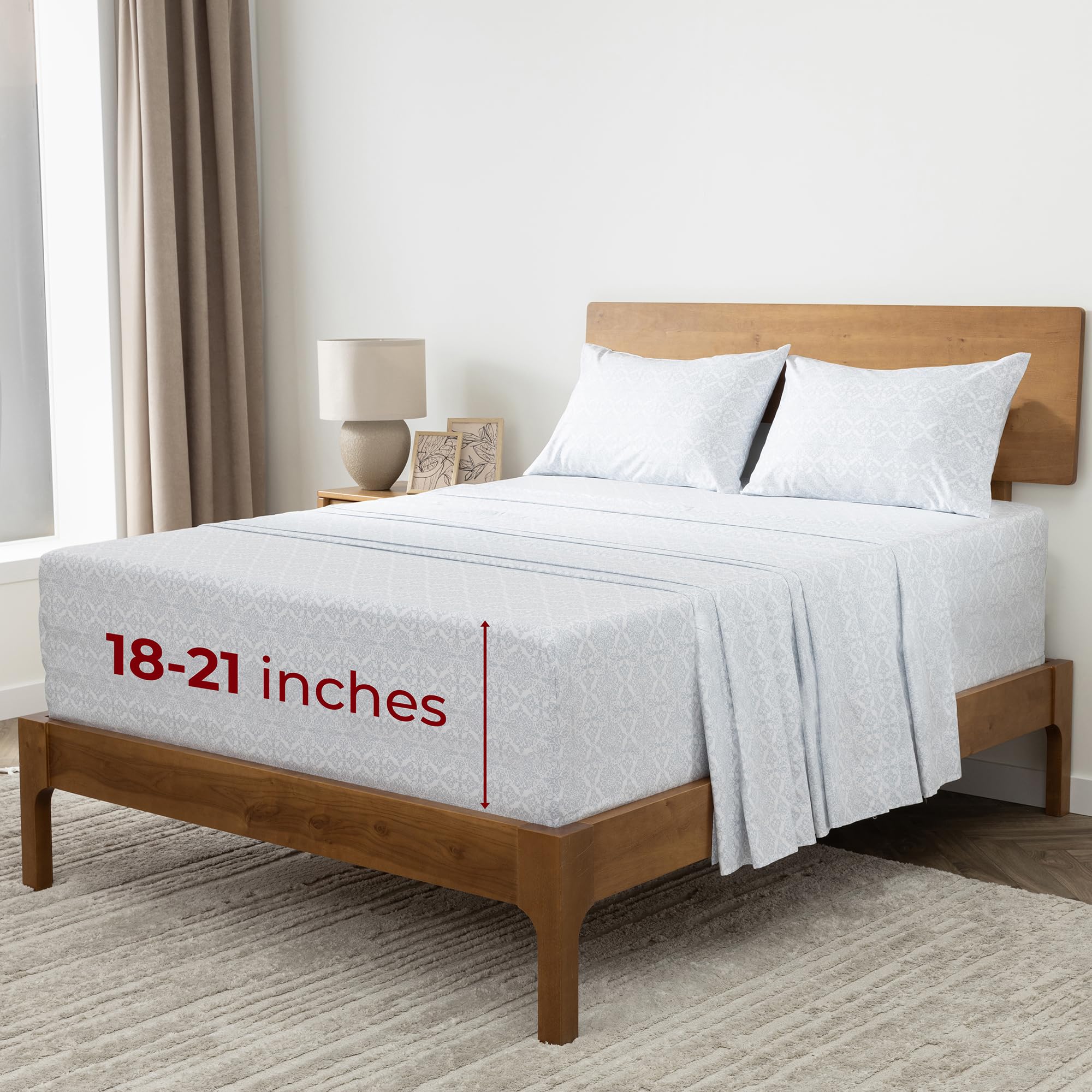 Mellanni Queen Sheets Set - 4 PC Iconic Collection Bedding - Hotel Luxury, Extra Soft, Cooling Bed Sheets - Wrinkle, Fade, Stain Resistant (Queen, White)