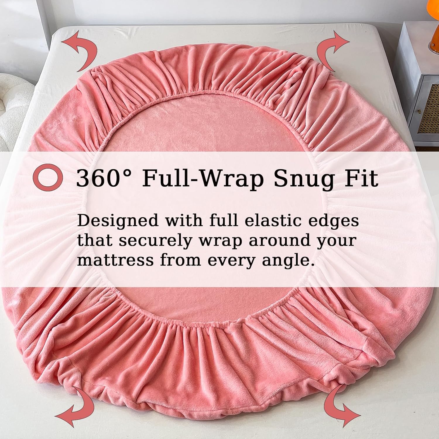MorroMorn Fleece Sheets Queen Size Ultra Soft, Fuzzy Plush Flannel Sheet Set 3 Piece - All Season Bedding Set with 20" Deep Pocket Fitted & 2 Pillowcases, Luxury Velvet Warm Cozy (Pink)