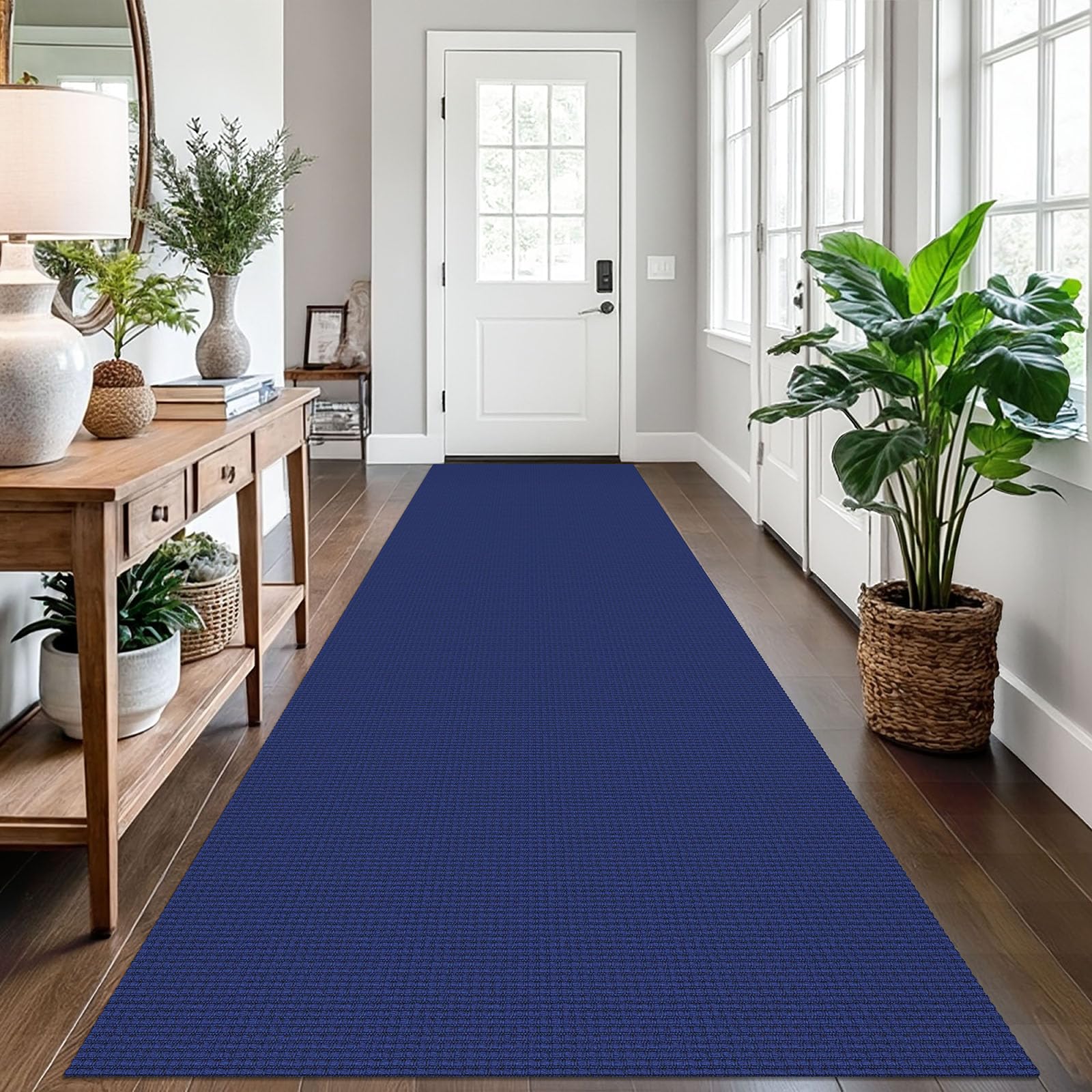 EARTHALL Woven Runner Rug 2x5 Ft Washable Runners for Hallways Cotton Non Slip Rubber Backed Kitchen Runner Braided Indoor Floor Carpet for Entryway, Hallway, Kitchen, Bedroom, Orange/Tan/Brown