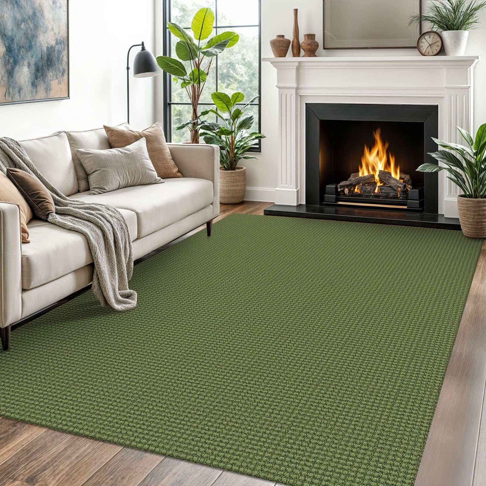 EARTHALL Woven Runner Rug 2x5 Ft Washable Runners for Hallways Cotton Non Slip Rubber Backed Kitchen Runner Braided Indoor Floor Carpet for Entryway, Hallway, Kitchen, Bedroom, Orange/Tan/Brown