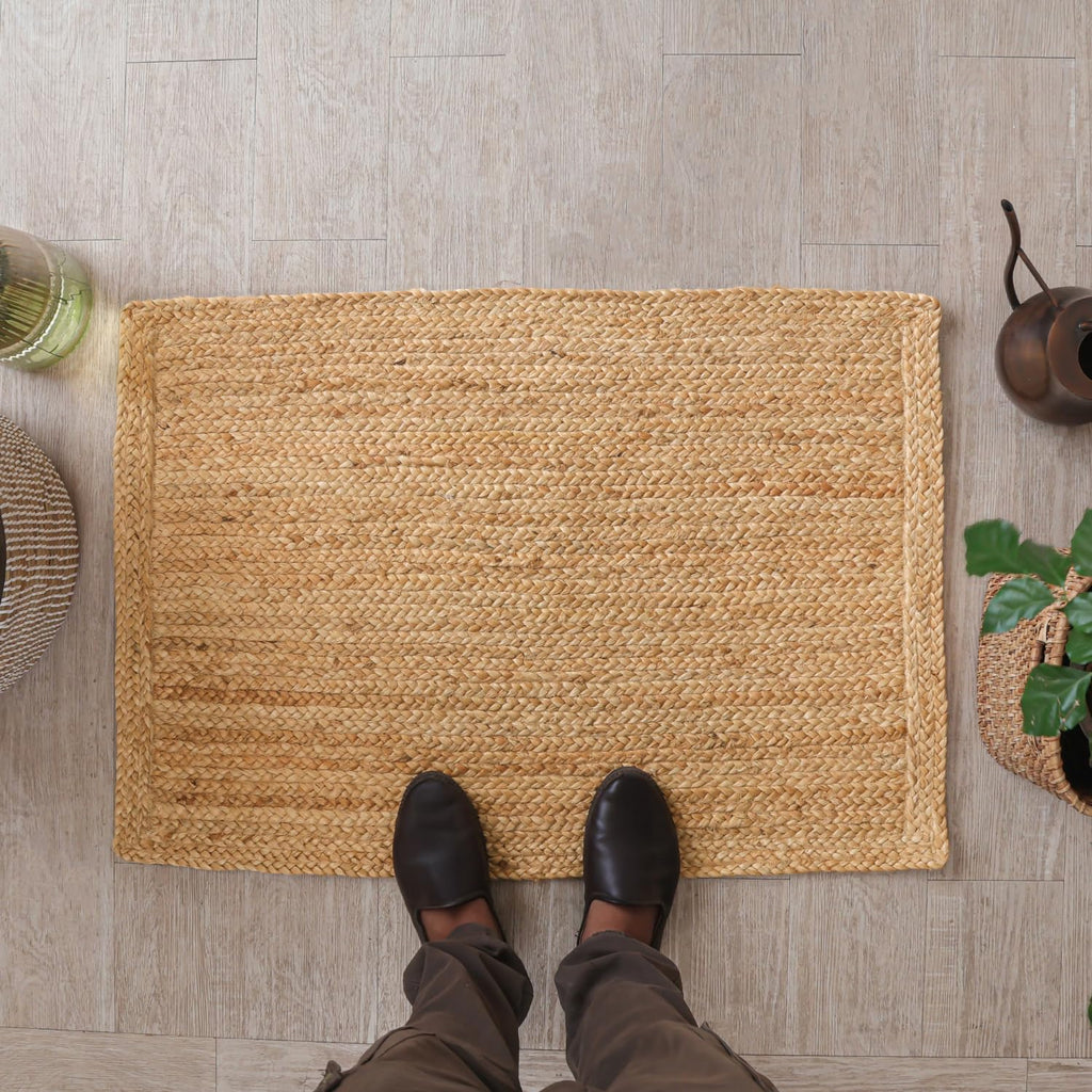 HOMEMONDE Handcrafted Woven Jute Runner Rug 2x8 ft - Rustic Natural Braided Area Rug - Farmhouse Indoor Eco Friendly Floor Rug for Kitchen, Hallway, Living Room, Bedroom