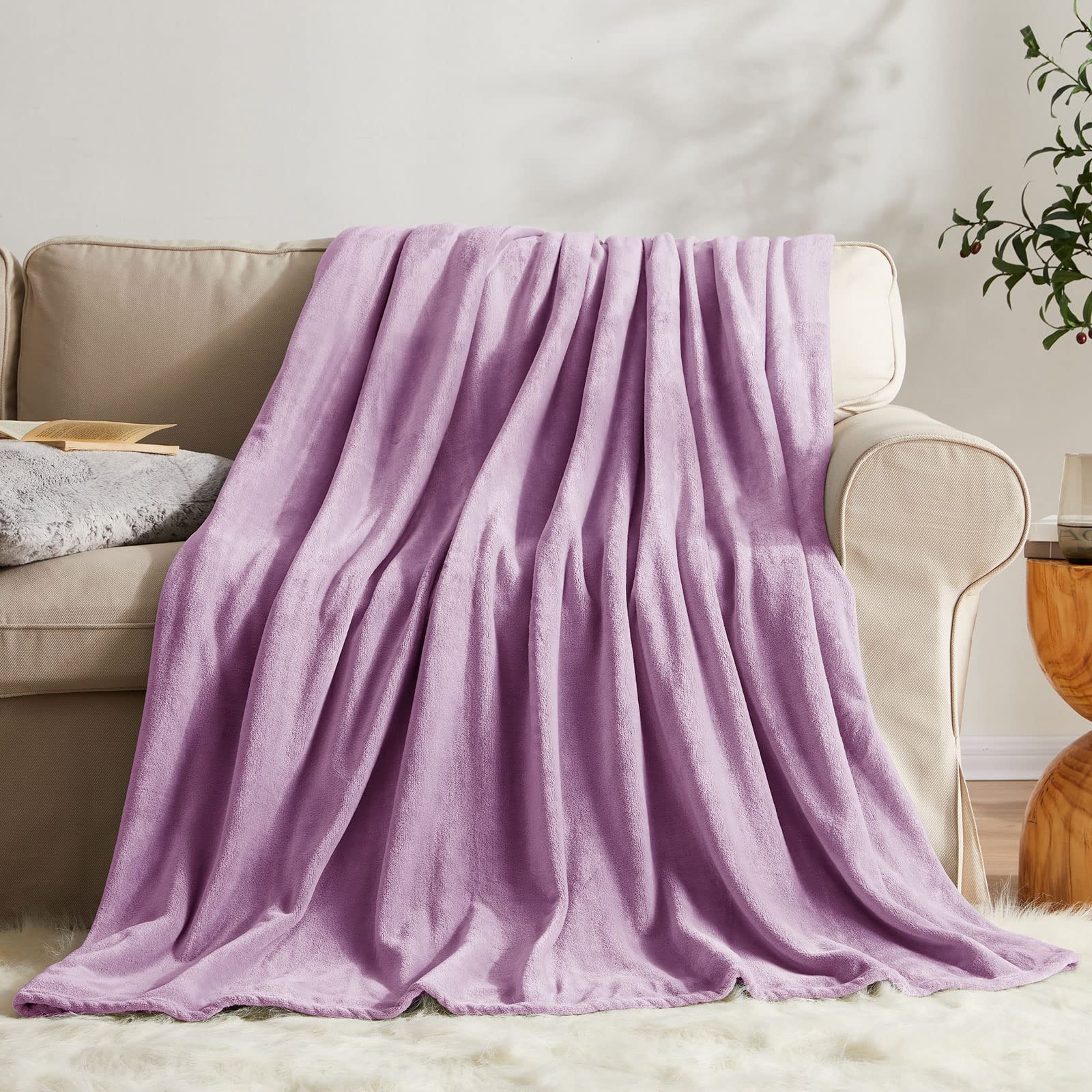 KMUSET Fleece Blanket Twin Size Coral Lightweight Super Soft Cozy Luxury Bed Blanket Microfiber