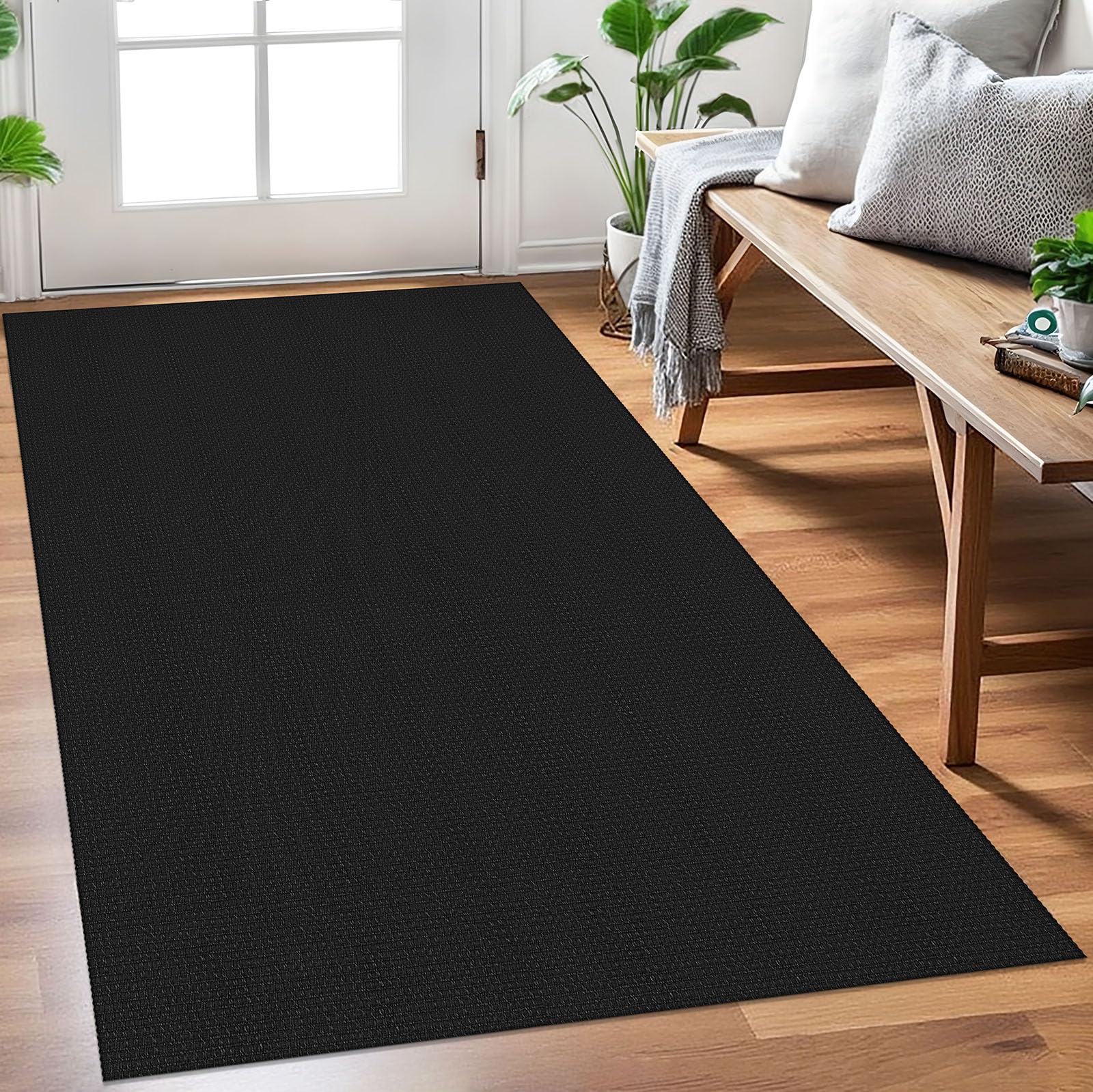 EARTHALL Woven Runner Rug 2x5 Ft Washable Runners for Hallways Cotton Non Slip Rubber Backed Kitchen Runner Braided Indoor Floor Carpet for Entryway, Hallway, Kitchen, Bedroom, Orange/Tan/Brown