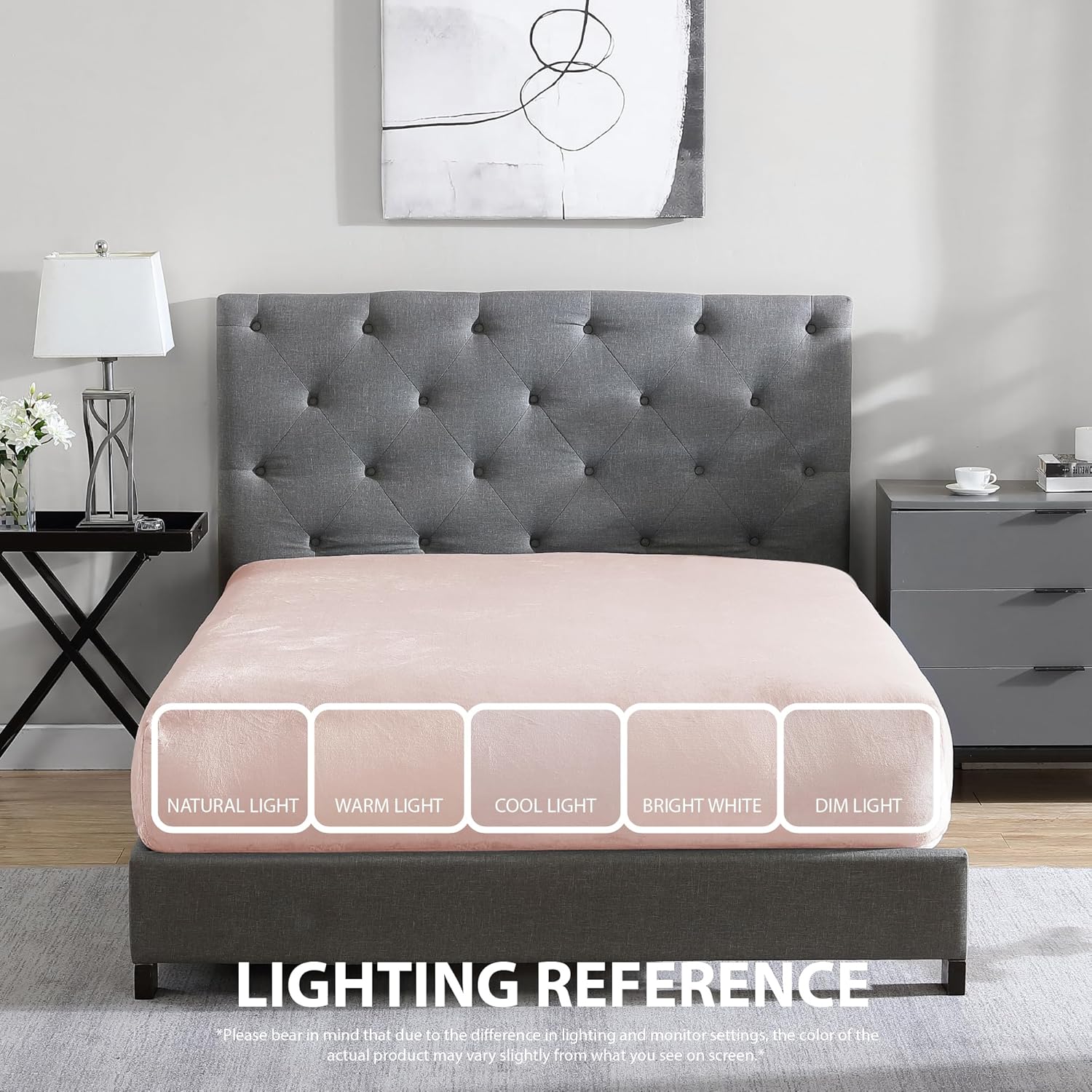 Cathay Home Full Plush Fur Fitted Sheet - Ultra Soft & Thick Plush Fur - All Season Cozy Warmth - 12" Deep Pocket Fitted Sheet Only (Full, Blush)