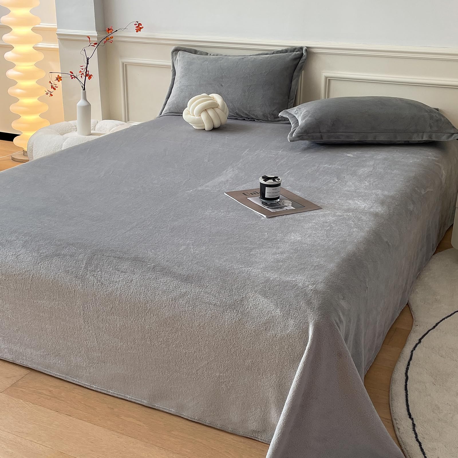 MorroMorn Fleece Sheets Queen Size Ultra Soft, Fuzzy Plush Flannel Sheet Set 3 Piece - All Season Bedding Set with 20" Deep Pocket Fitted & 2 Pillowcases, Luxury Velvet Warm Cozy (Pink)