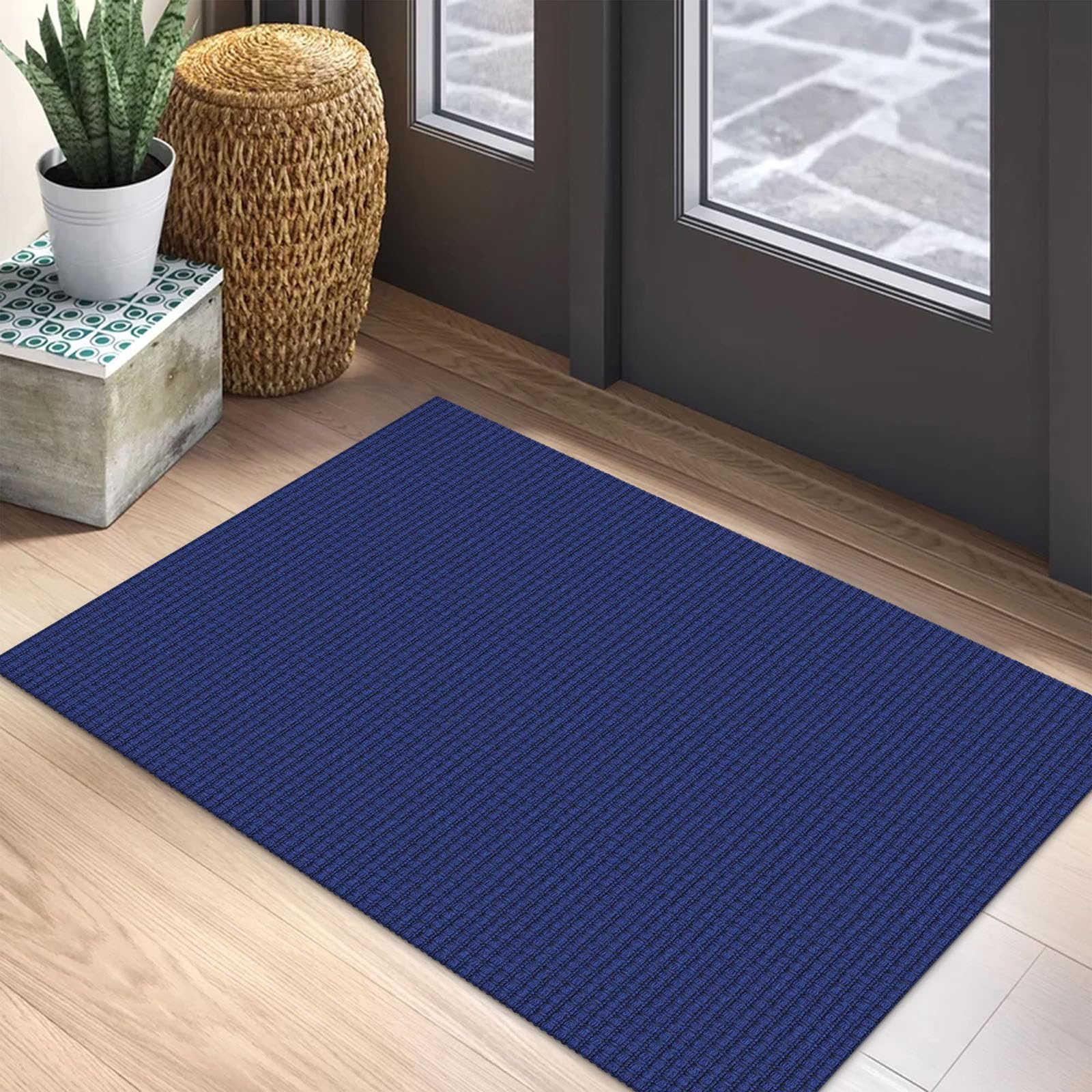 EARTHALL Woven Runner Rug 2x5 Ft Washable Runners for Hallways Cotton Non Slip Rubber Backed Kitchen Runner Braided Indoor Floor Carpet for Entryway, Hallway, Kitchen, Bedroom, Orange/Tan/Brown