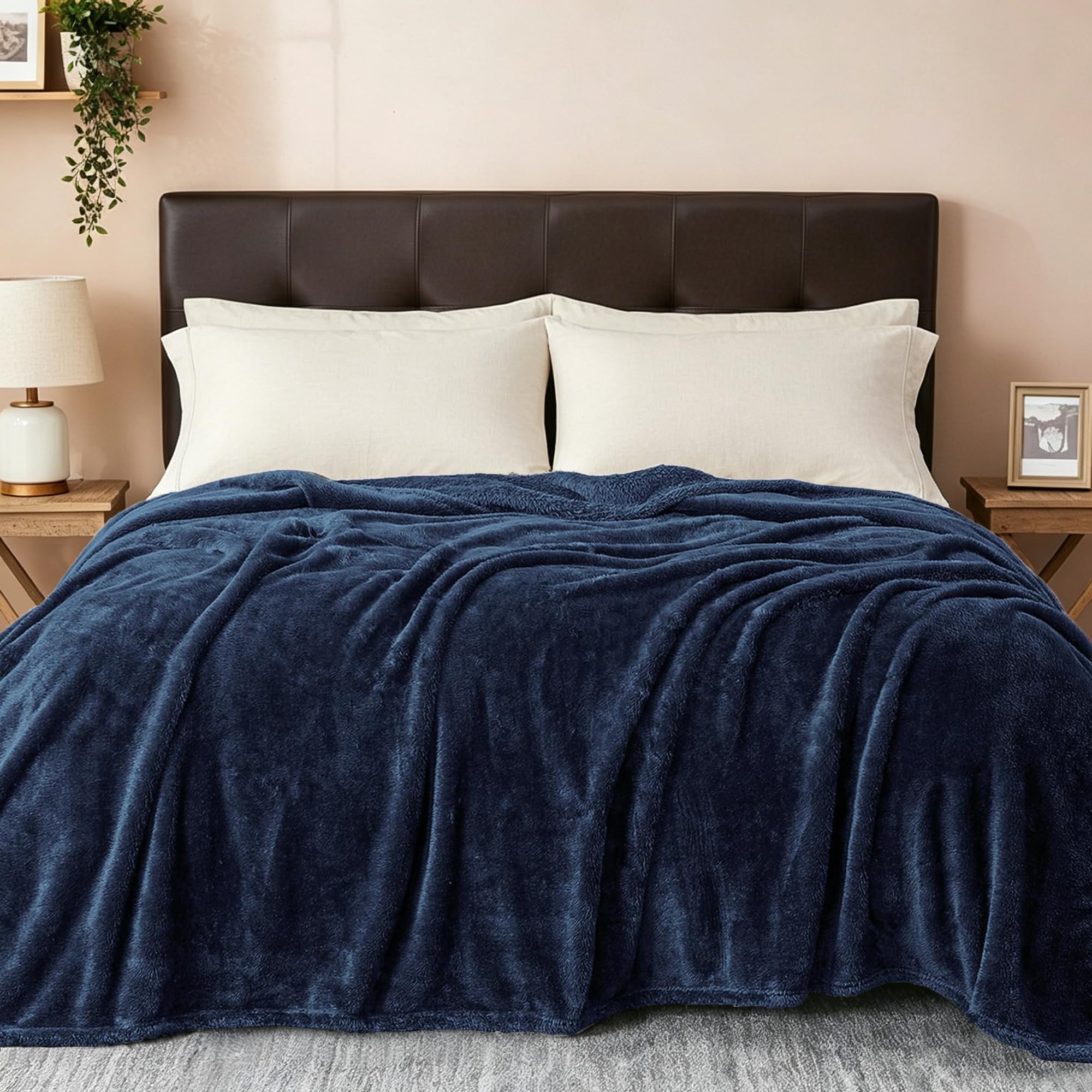 Exclusivo Mezcla Plush Fuzzy Fleece Throw Blanket Extra Large, Super Soft, Fluffy and Warm Blankets for Couch, Bed, All Season Use (50x70 Inches, Pink)
