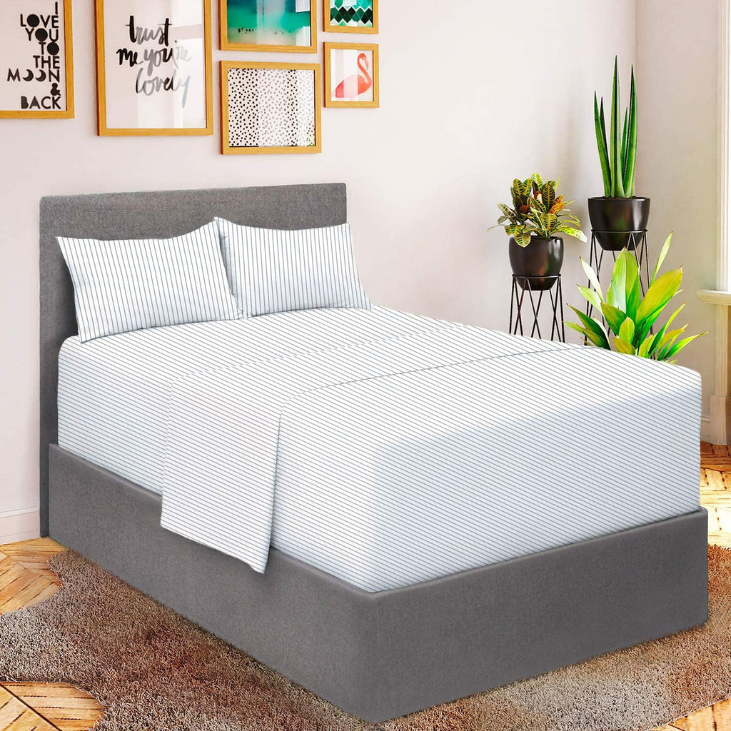 Mellanni Queen Sheets Set - 4 PC Iconic Collection Bedding - Hotel Luxury, Extra Soft, Cooling Bed Sheets - Wrinkle, Fade, Stain Resistant (Queen, White)