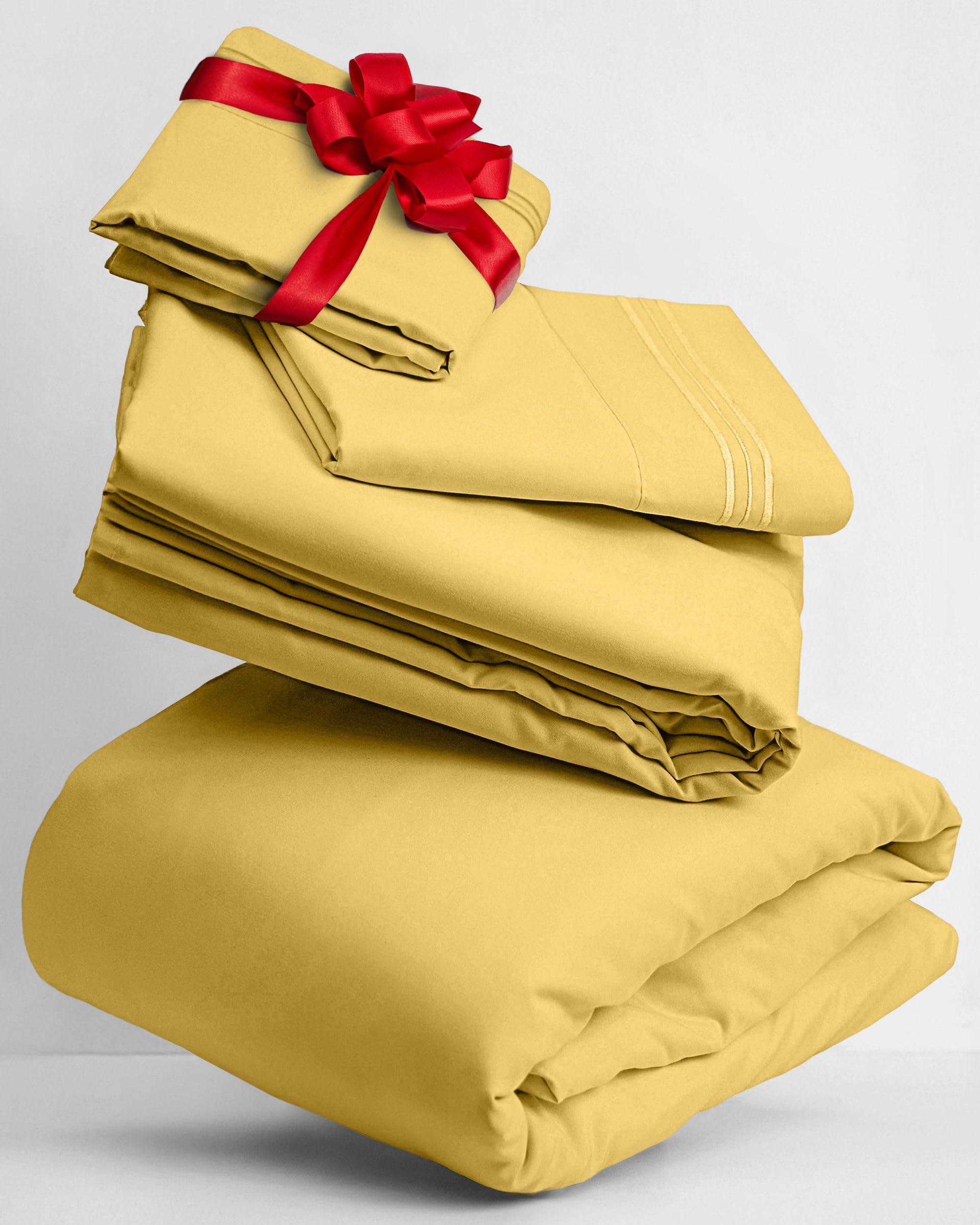 Mellanni Queen Sheets Set - 4 PC Iconic Collection Bedding - Hotel Luxury, Extra Soft, Cooling Bed Sheets - Wrinkle, Fade, Stain Resistant (Queen, White)