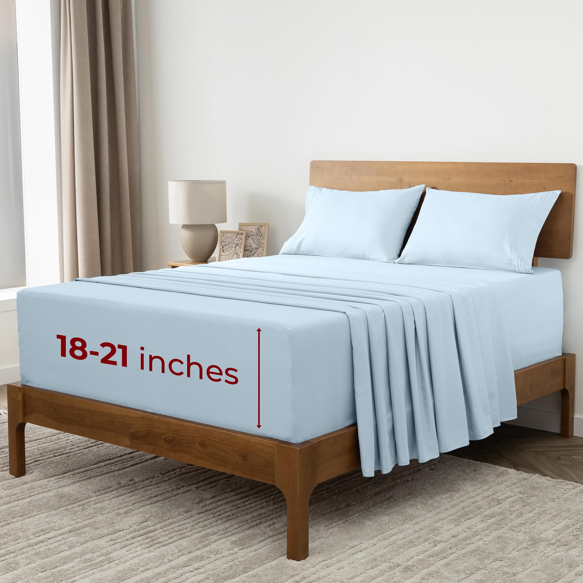 Mellanni Queen Sheets Set - 4 PC Iconic Collection Bedding - Hotel Luxury, Extra Soft, Cooling Bed Sheets - Wrinkle, Fade, Stain Resistant (Queen, White)