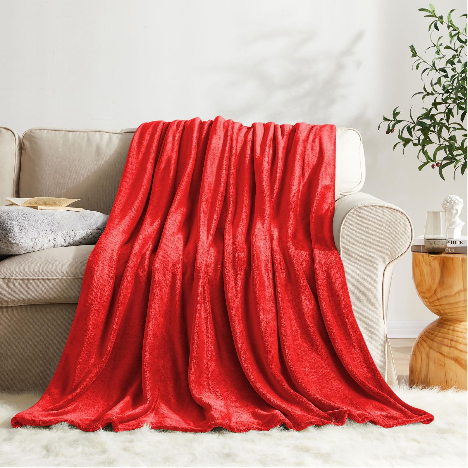 KMUSET Fleece Blanket Twin Size Coral Lightweight Super Soft Cozy Luxury Bed Blanket Microfiber