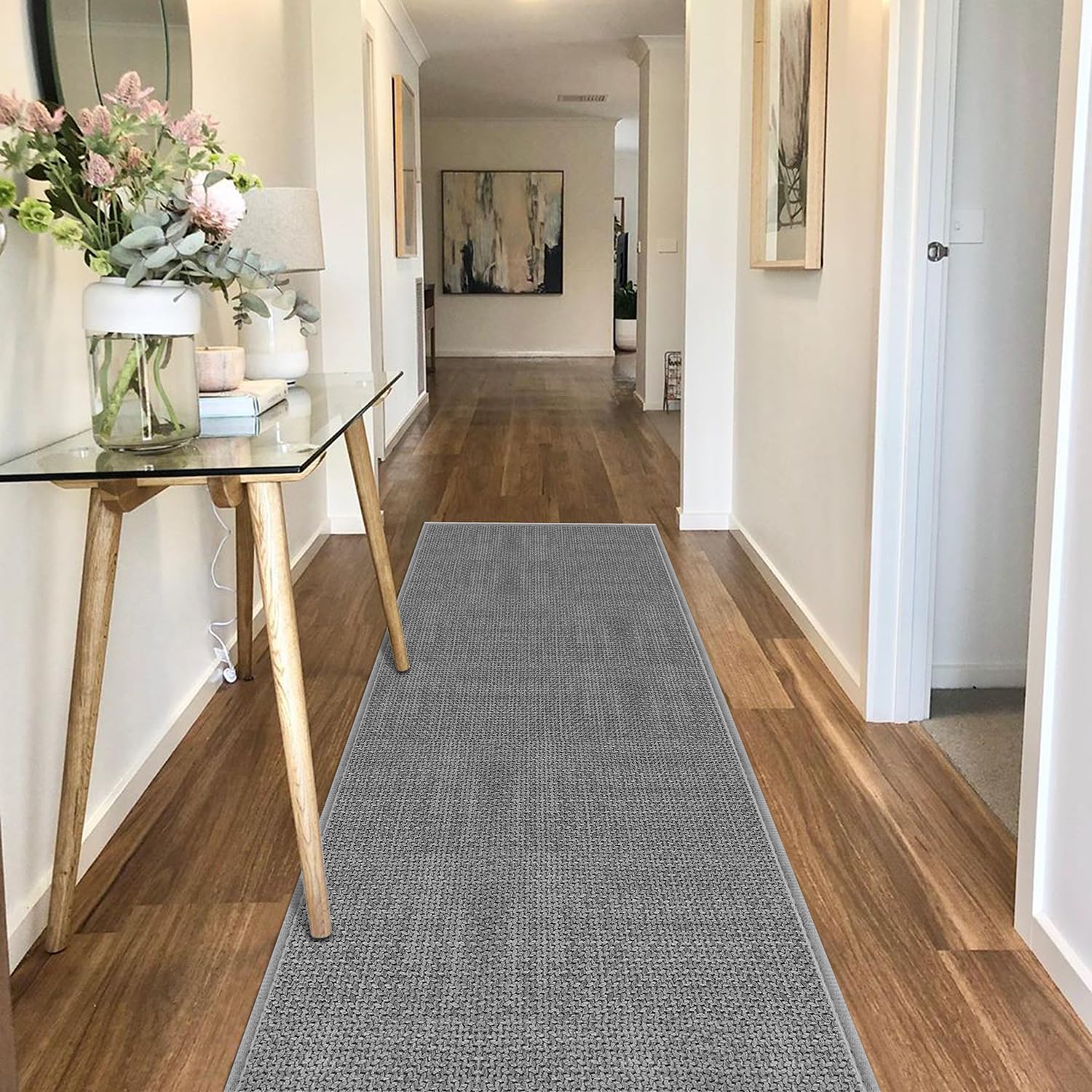 GOYLSER 10 ft Washable Runner Rug Jute Carpet Runner for Hallway, Non Slip Bath Rug Runner Mat, Beige Indoor Runner Rugs for Entryway