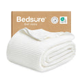 Bedsure Gentlesoft 100% Cotton Blanket Twin XL Size for College Dorm - Cooling Breathable and Soft for Summer, Waffle Weave Twin Blanket for Bed, Dorm Room Essentials, White, 66x90 inches