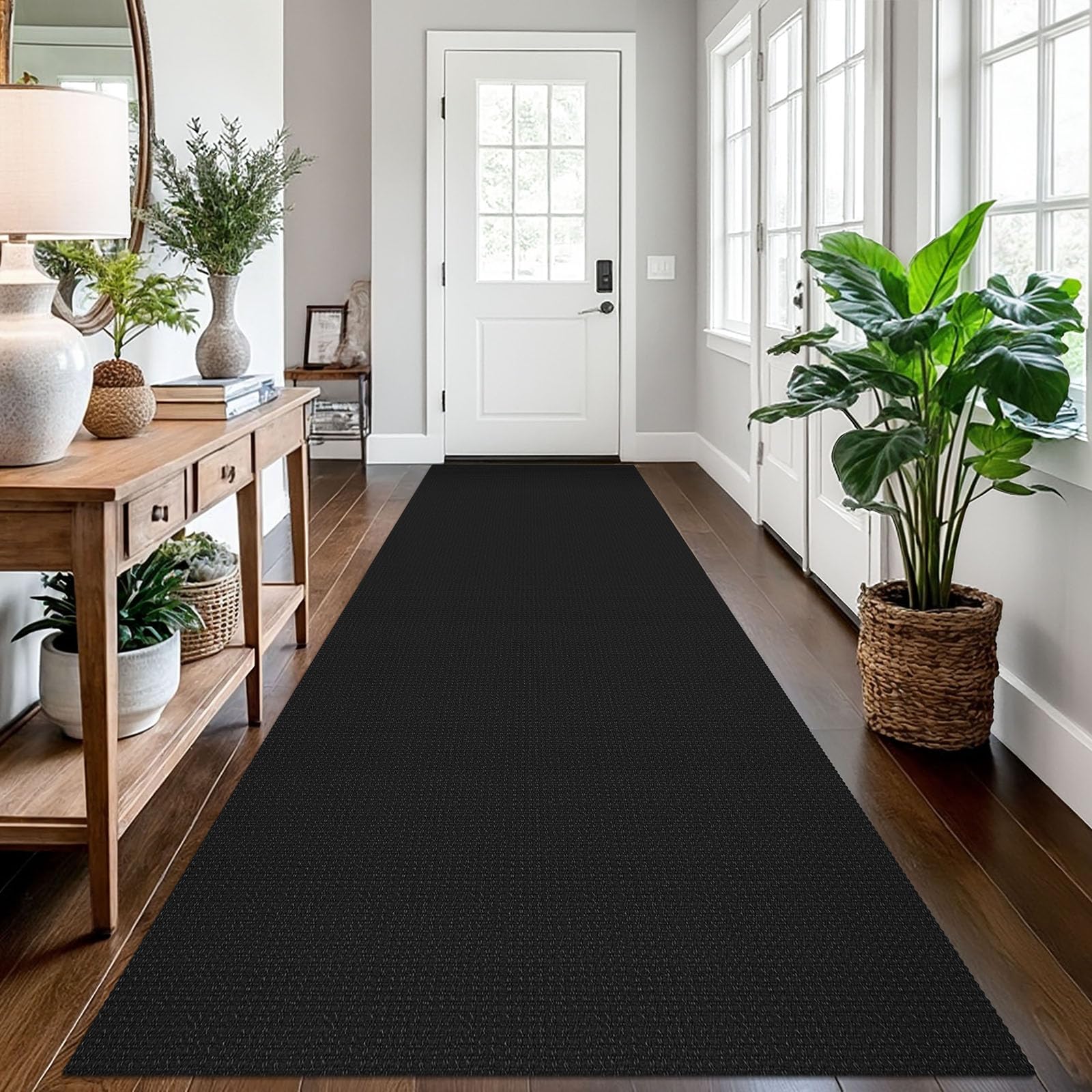 EARTHALL Woven Runner Rug 2x5 Ft Washable Runners for Hallways Cotton Non Slip Rubber Backed Kitchen Runner Braided Indoor Floor Carpet for Entryway, Hallway, Kitchen, Bedroom, Orange/Tan/Brown