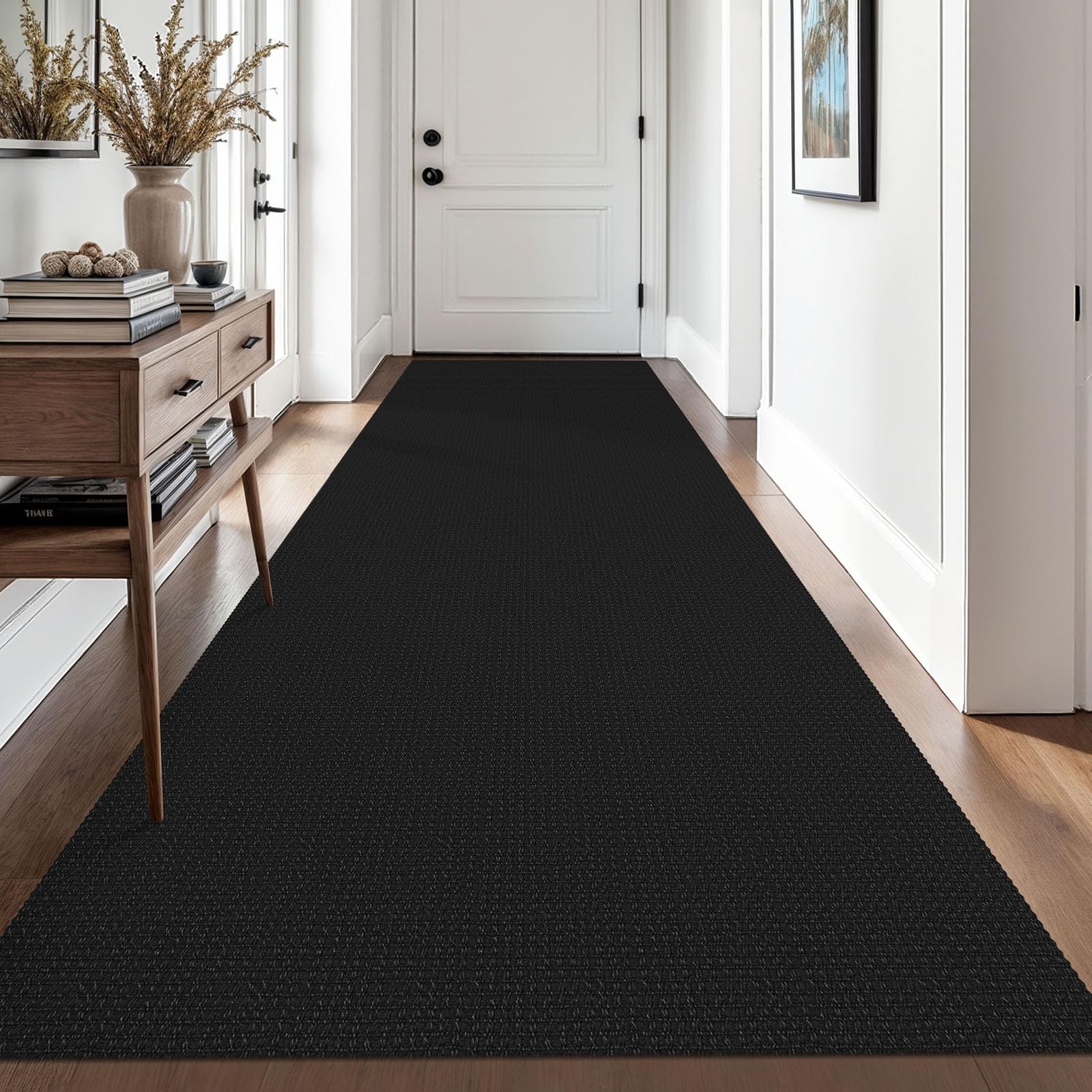EARTHALL Woven Runner Rug 2x5 Ft Washable Runners for Hallways Cotton Non Slip Rubber Backed Kitchen Runner Braided Indoor Floor Carpet for Entryway, Hallway, Kitchen, Bedroom, Orange/Tan/Brown