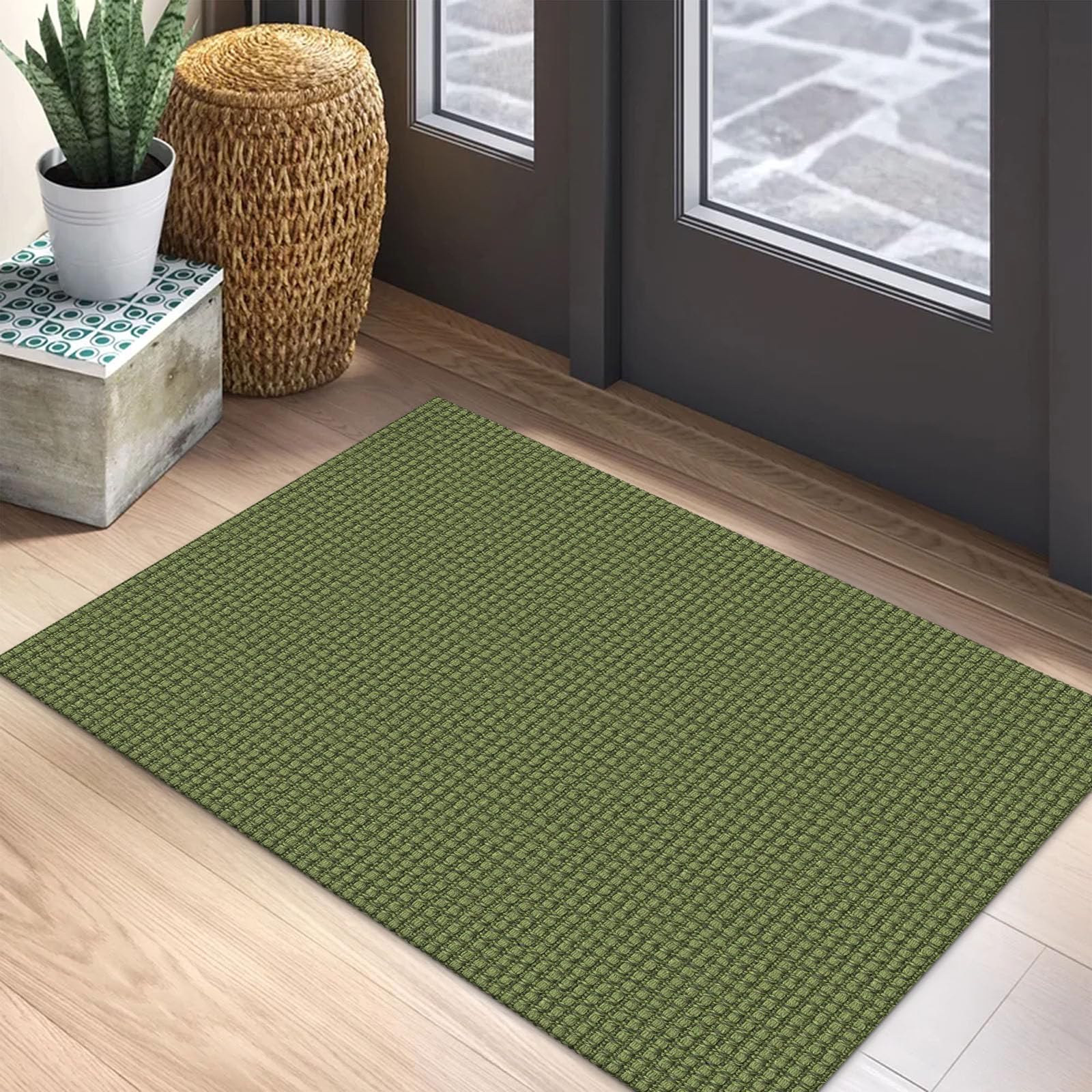 EARTHALL Woven Runner Rug 2x5 Ft Washable Runners for Hallways Cotton Non Slip Rubber Backed Kitchen Runner Braided Indoor Floor Carpet for Entryway, Hallway, Kitchen, Bedroom, Orange/Tan/Brown