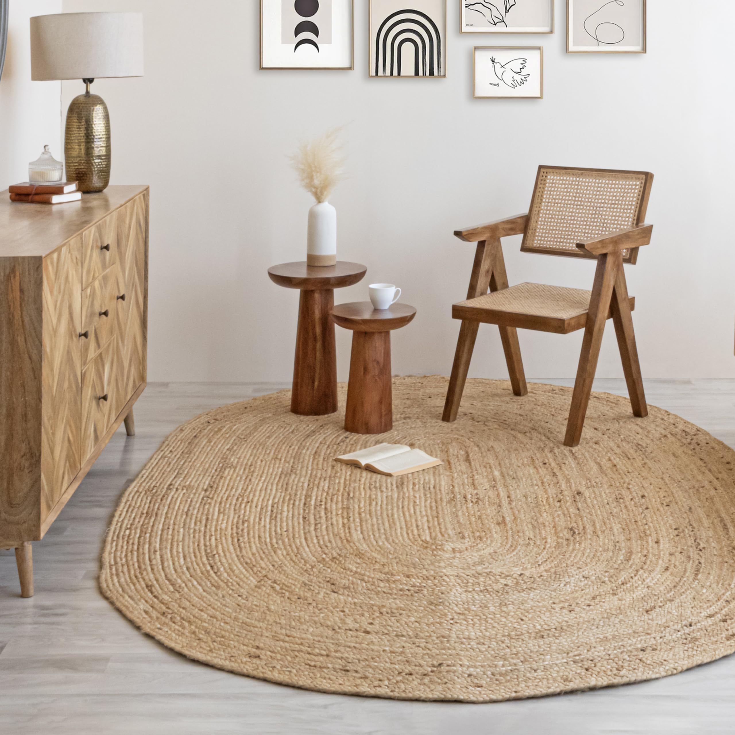 HOMEMONDE Handcrafted Woven Jute Runner Rug 2x8 ft - Rustic Natural Braided Area Rug - Farmhouse Indoor Eco Friendly Floor Rug for Kitchen, Hallway, Living Room, Bedroom