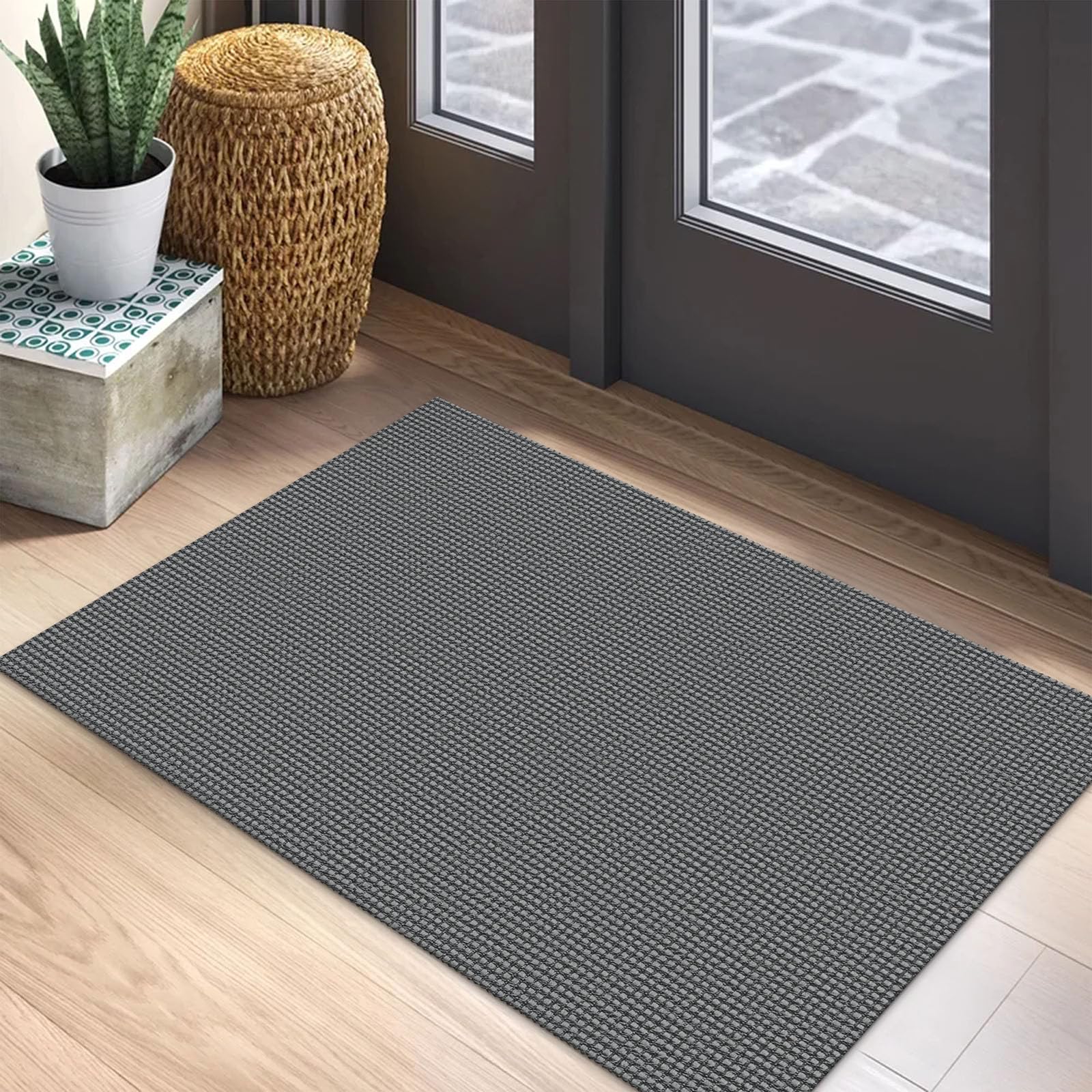 EARTHALL Woven Runner Rug 2x5 Ft Washable Runners for Hallways Cotton Non Slip Rubber Backed Kitchen Runner Braided Indoor Floor Carpet for Entryway, Hallway, Kitchen, Bedroom, Orange/Tan/Brown