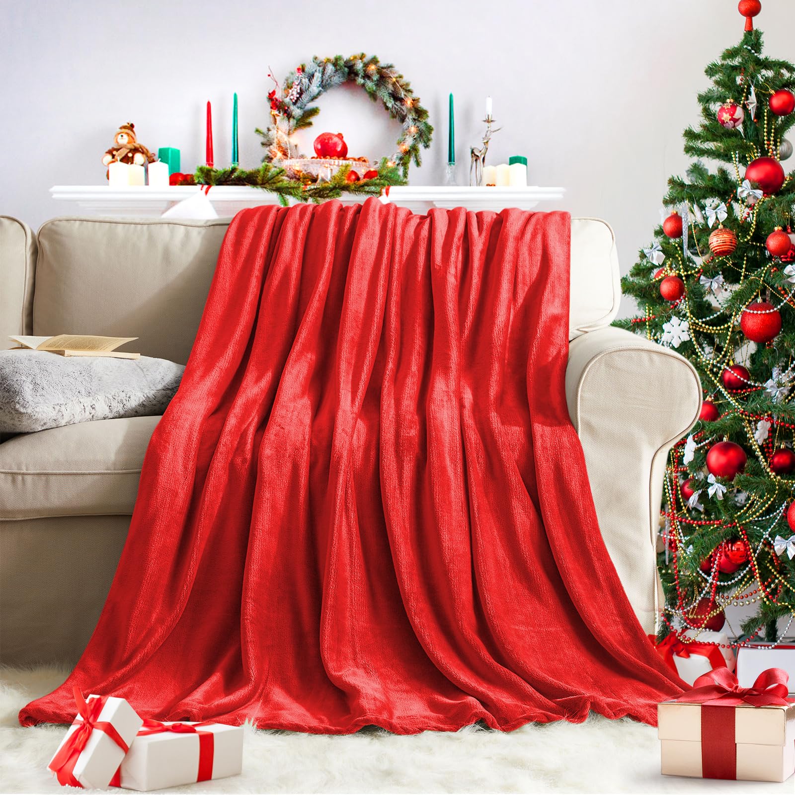 KMUSET Fleece Blanket Twin Size Coral Lightweight Super Soft Cozy Luxury Bed Blanket Microfiber