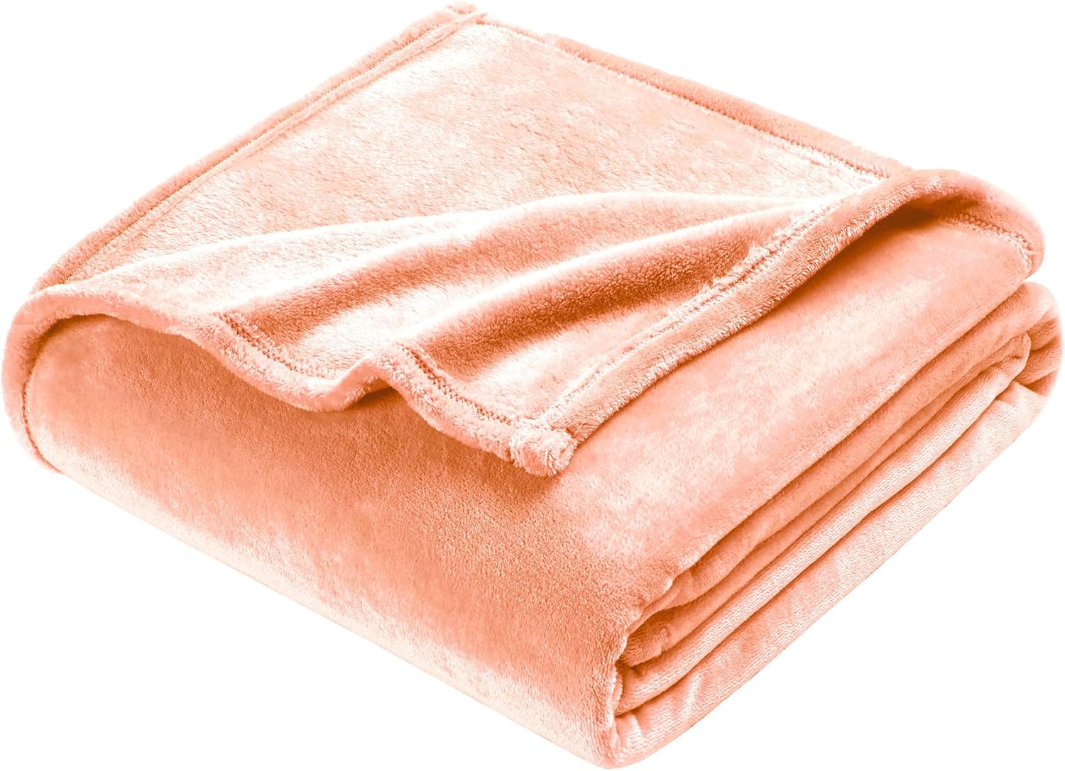 DREAMNINE Super Soft Fuzzy Fleece Throw Blanket for Couch Sofa 50" x 60", Decorative Solid Lightweight Velvet Blanket for Chair, Cozy Accent Shaggy Micro Plush Flannel Blankets for Bedroom Dorm, Peach