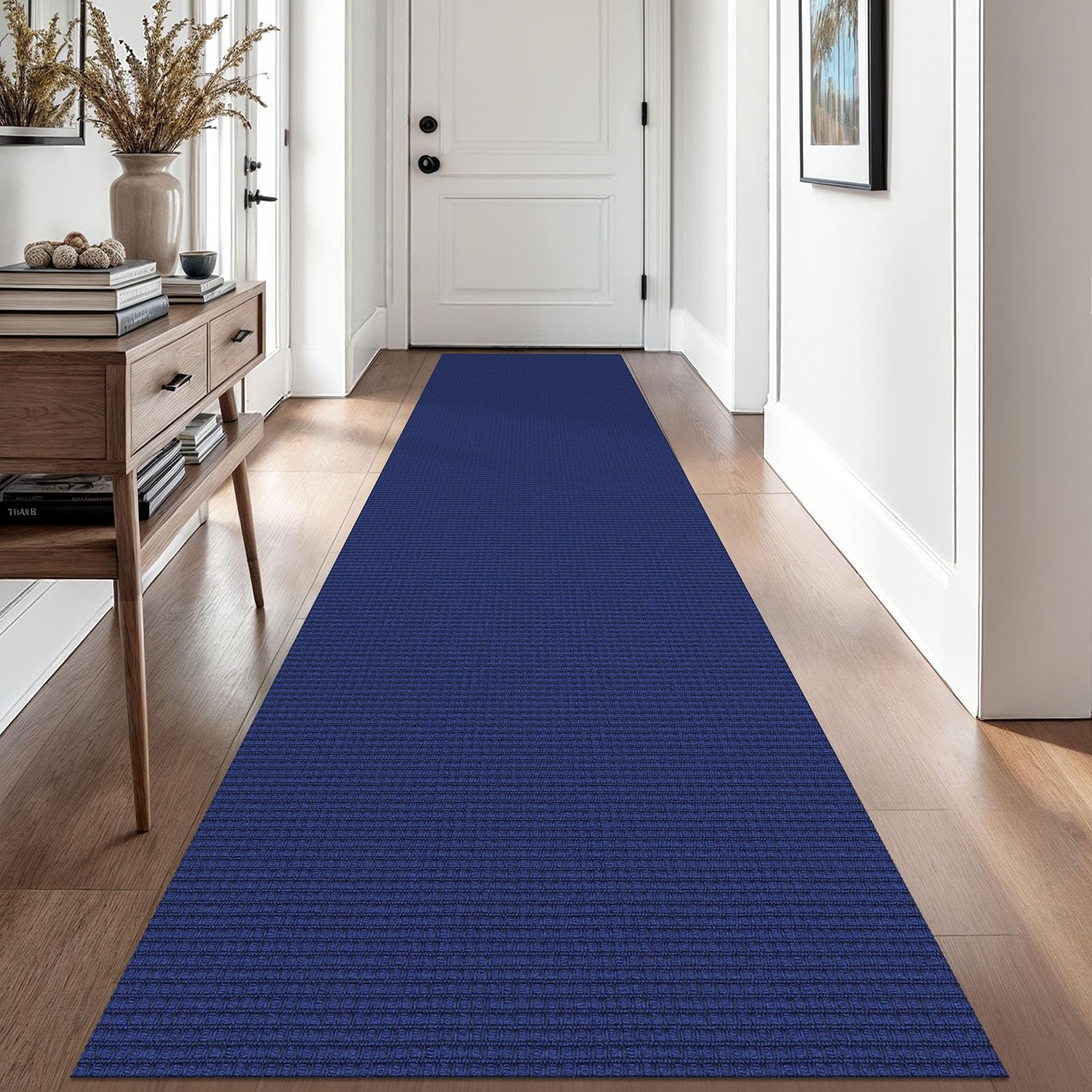 EARTHALL Woven Runner Rug 2x5 Ft Washable Runners for Hallways Cotton Non Slip Rubber Backed Kitchen Runner Braided Indoor Floor Carpet for Entryway, Hallway, Kitchen, Bedroom, Orange/Tan/Brown