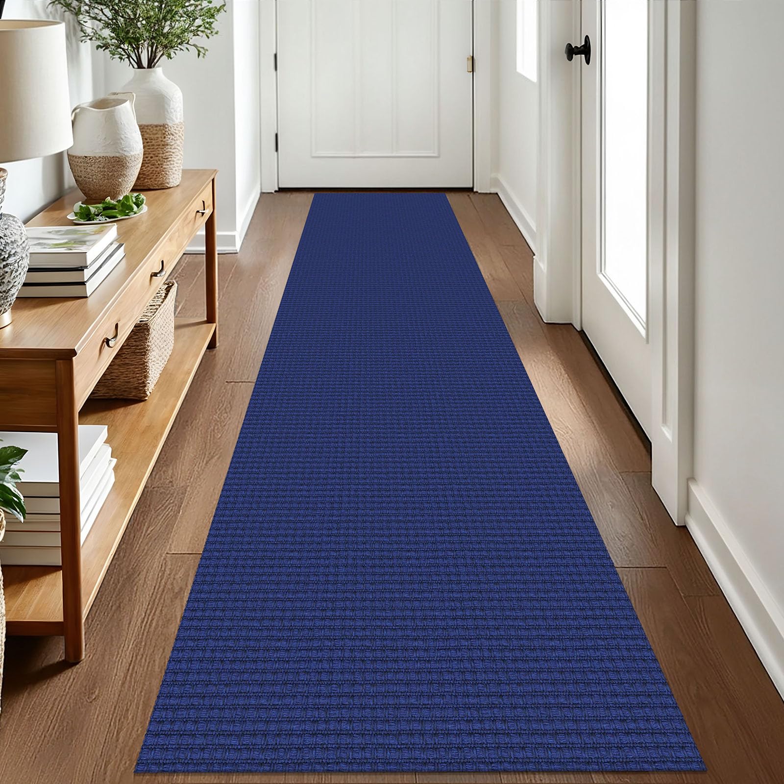 EARTHALL Woven Runner Rug 2x5 Ft Washable Runners for Hallways Cotton Non Slip Rubber Backed Kitchen Runner Braided Indoor Floor Carpet for Entryway, Hallway, Kitchen, Bedroom, Orange/Tan/Brown