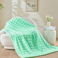 NEWCOSPLAY Throw Blanket for Couch Coral Pink Super Soft Flannel Fleece 3D Bubble Lightweight Bed Blanket All Season Use (Coral Pink, Throw(50"x60"))