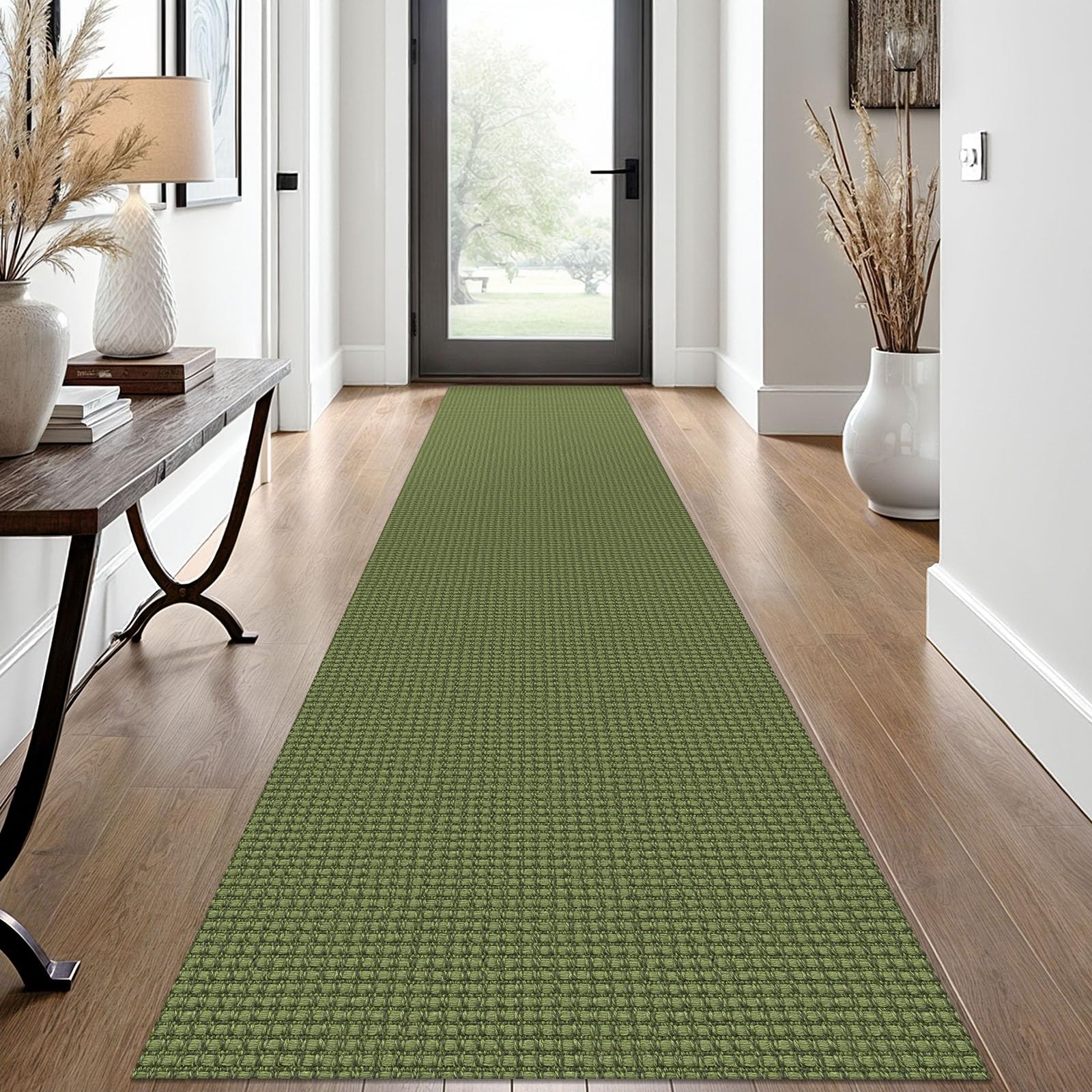 EARTHALL Woven Runner Rug 2x5 Ft Washable Runners for Hallways Cotton Non Slip Rubber Backed Kitchen Runner Braided Indoor Floor Carpet for Entryway, Hallway, Kitchen, Bedroom, Orange/Tan/Brown