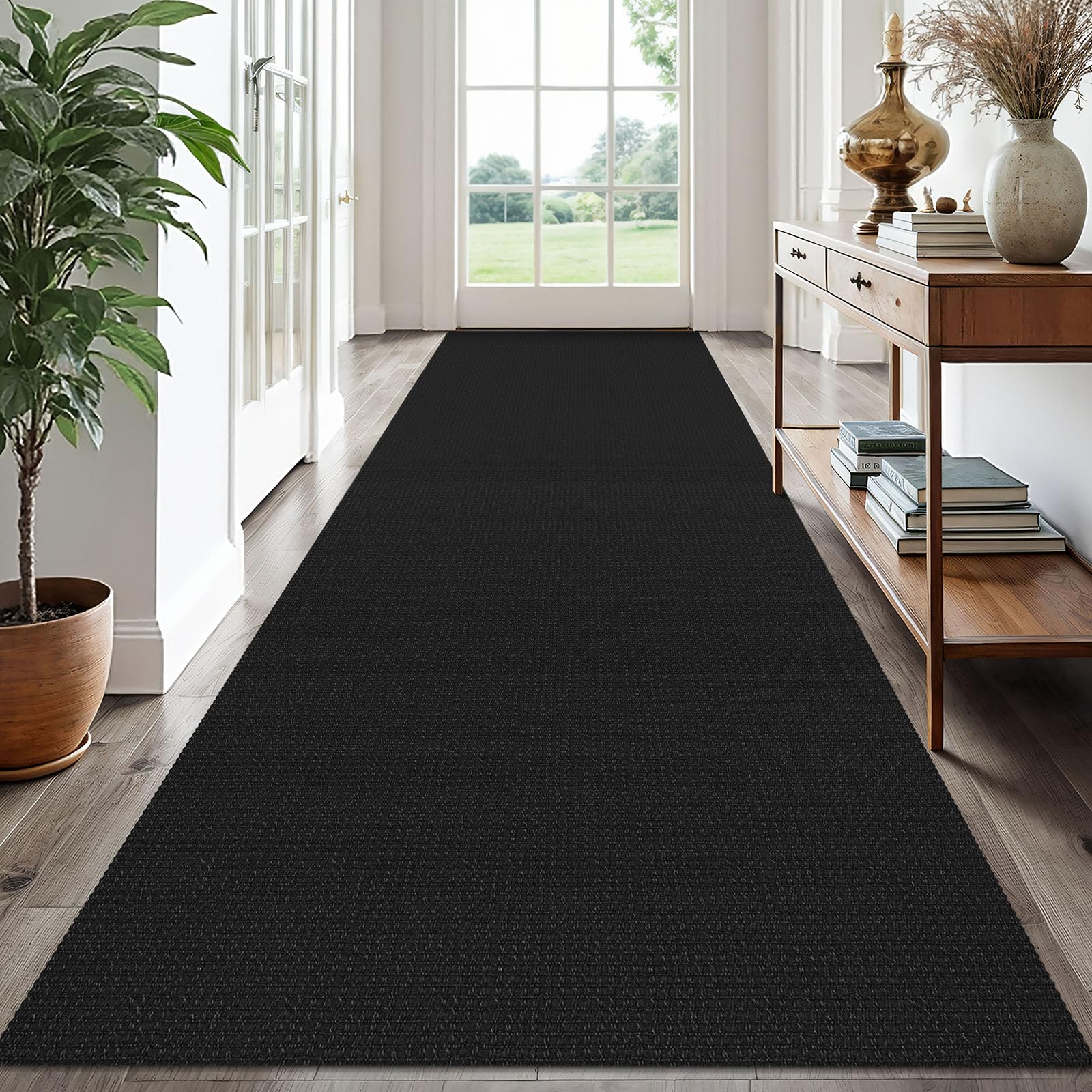 EARTHALL Woven Runner Rug 2x5 Ft Washable Runners for Hallways Cotton Non Slip Rubber Backed Kitchen Runner Braided Indoor Floor Carpet for Entryway, Hallway, Kitchen, Bedroom, Orange/Tan/Brown