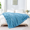 Wajade Soft Fleece Throw Blanket for Couch, 60x80 Inches 3D Bubble Decorative Cozy Fuzzy Flannel Blanket, Lightweight Warm Blanket for Bed Office, Coral Pink