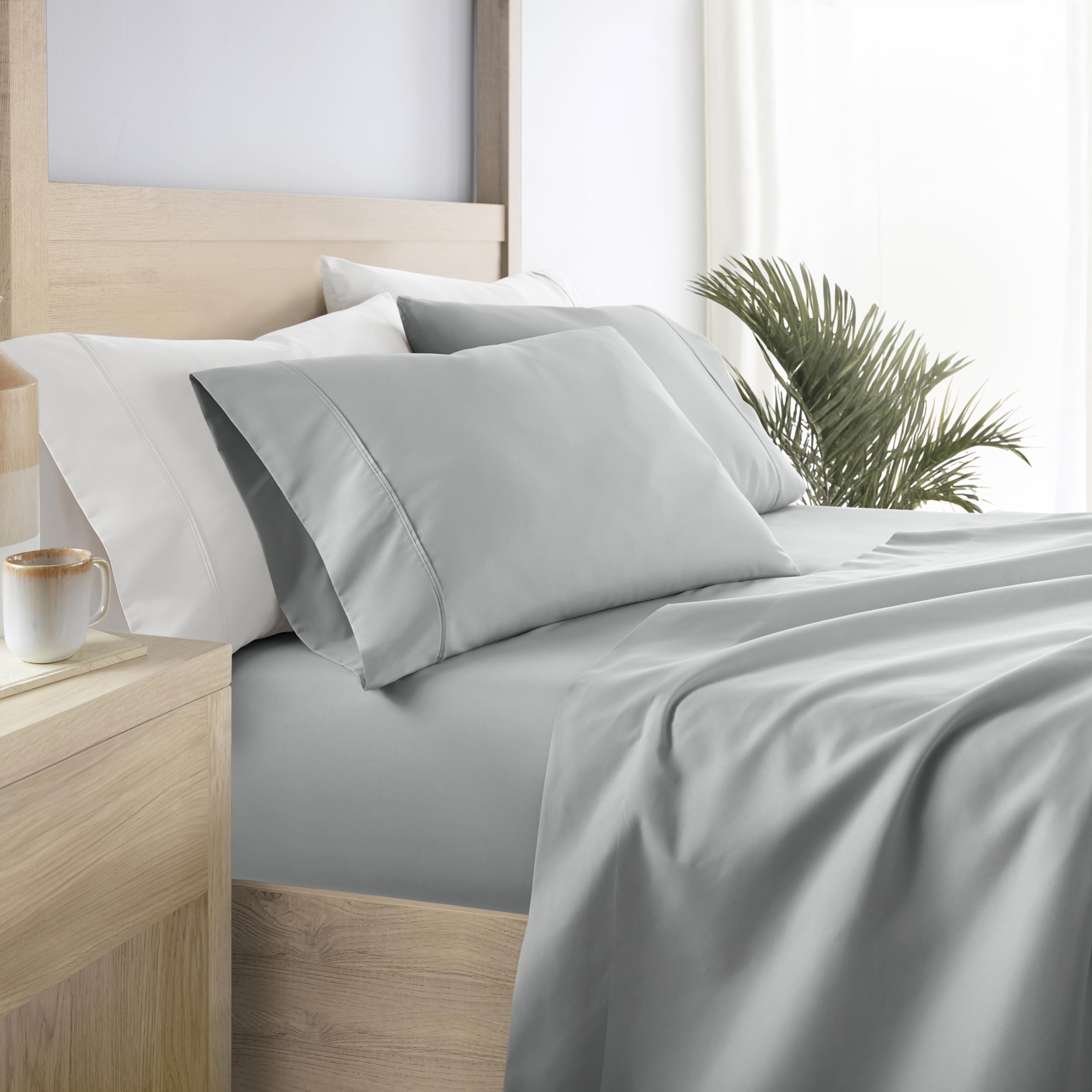 Linen Market 4 Piece Queen Sheet Set - Breathable, Double-Brushed Patterned Cooling Sheets – Oeko-TEX Certified Ultra Soft & Wrinkle-Free 16" Deep-Pocket Queen Sheets - Easy Care Soft Floral Pink