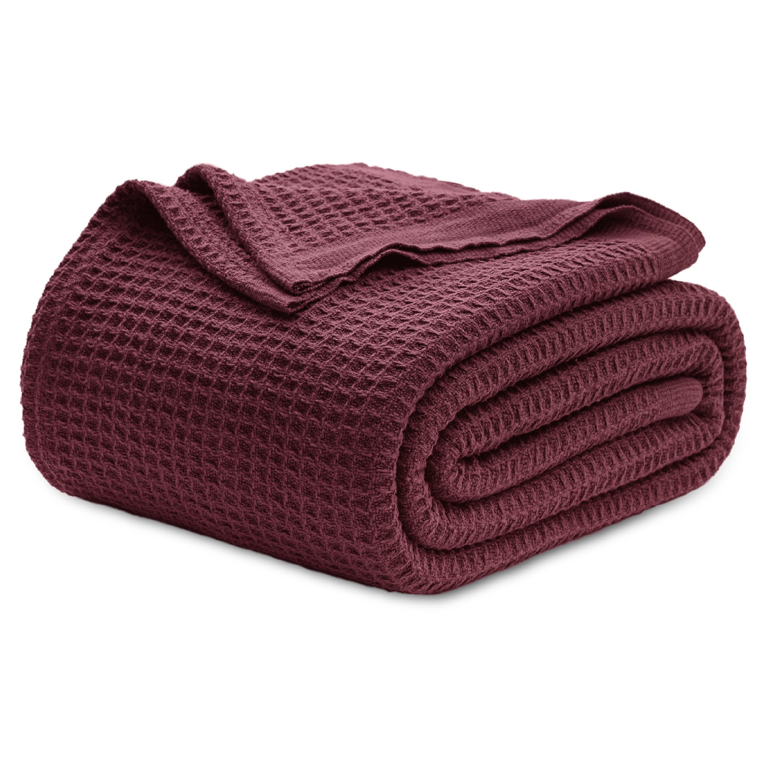 Bedsure Gentlesoft 100% Cotton Blanket Twin XL Size for College Dorm - Cooling Breathable and Soft for Summer, Waffle Weave Twin Blanket for Bed, Dorm Room Essentials, White, 66x90 inches