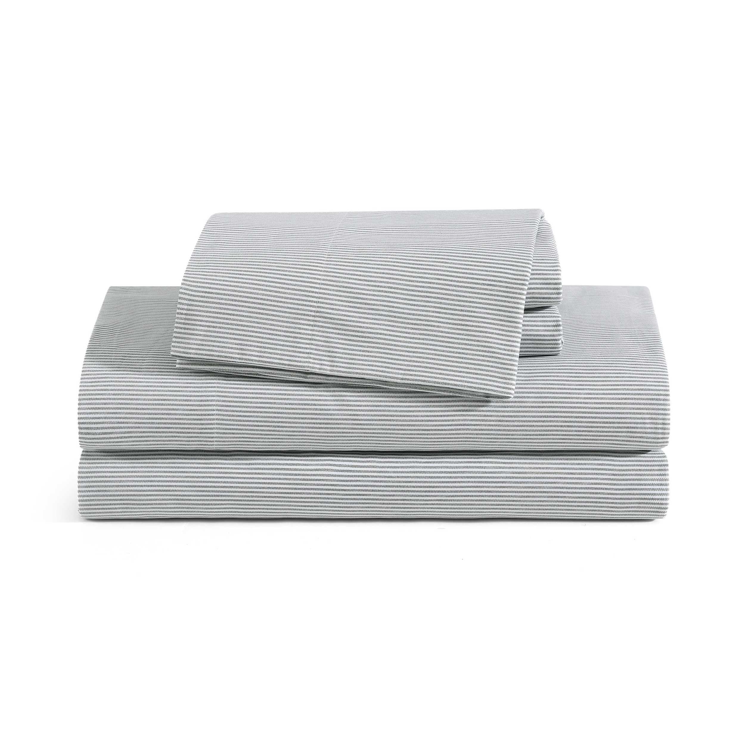 Tommy Hilfiger - Queen Bed Sheets, Crisp & Cool Cotton Percale Bedding with Matching Pillowcases, Lightweight Bed Set, Oeko-Tex Certified (Effortless Stripe Beige)