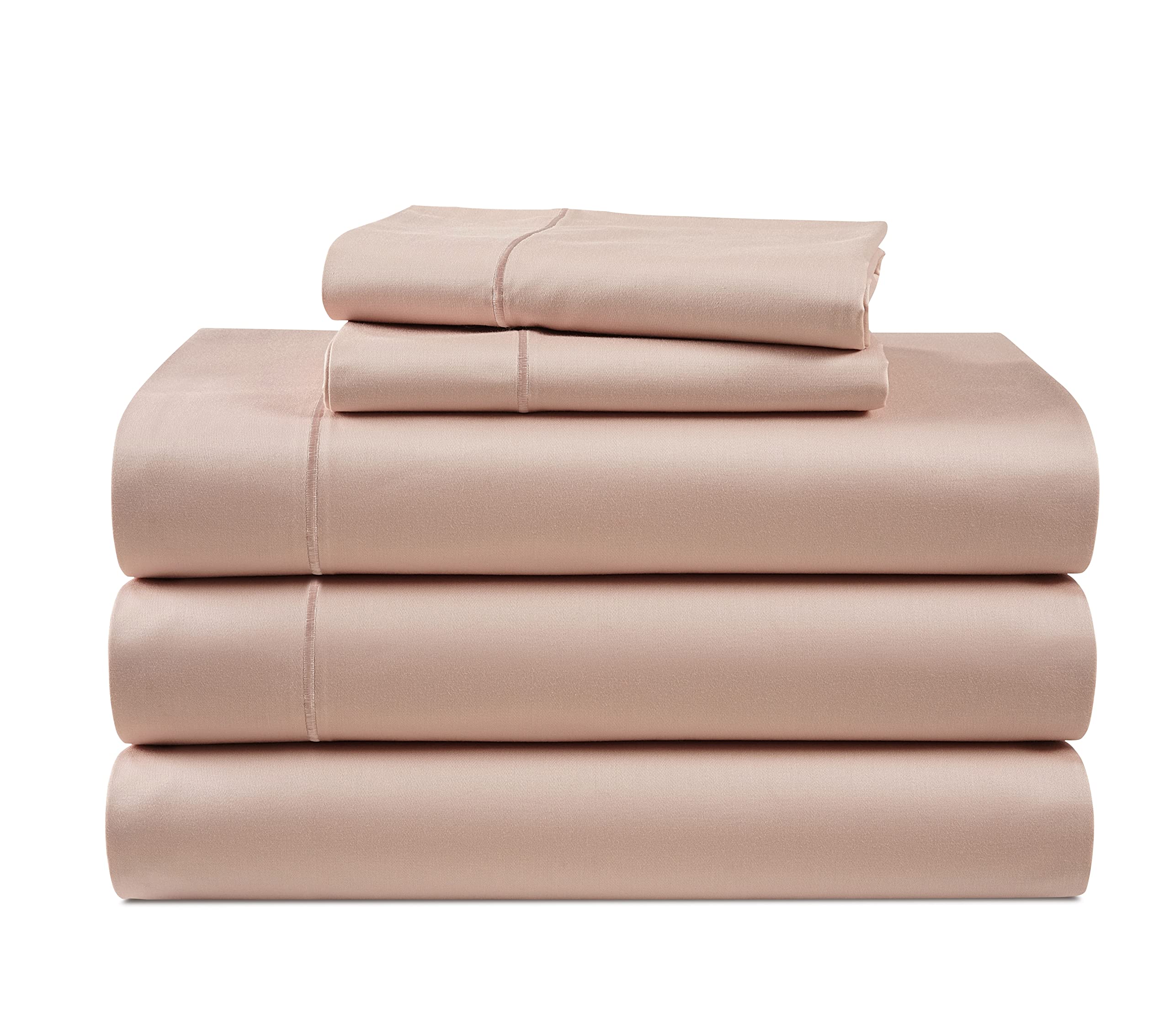 100% Egyptian Cotton Sheets Queen Size - Naturally Cooling & Breathable 4 Piece Silky Sateen Weave Queen Sheet Set, Ultra-Soft & Durable Hotel Luxury Sheets with 15" Snug Fit Deep Pockets - White