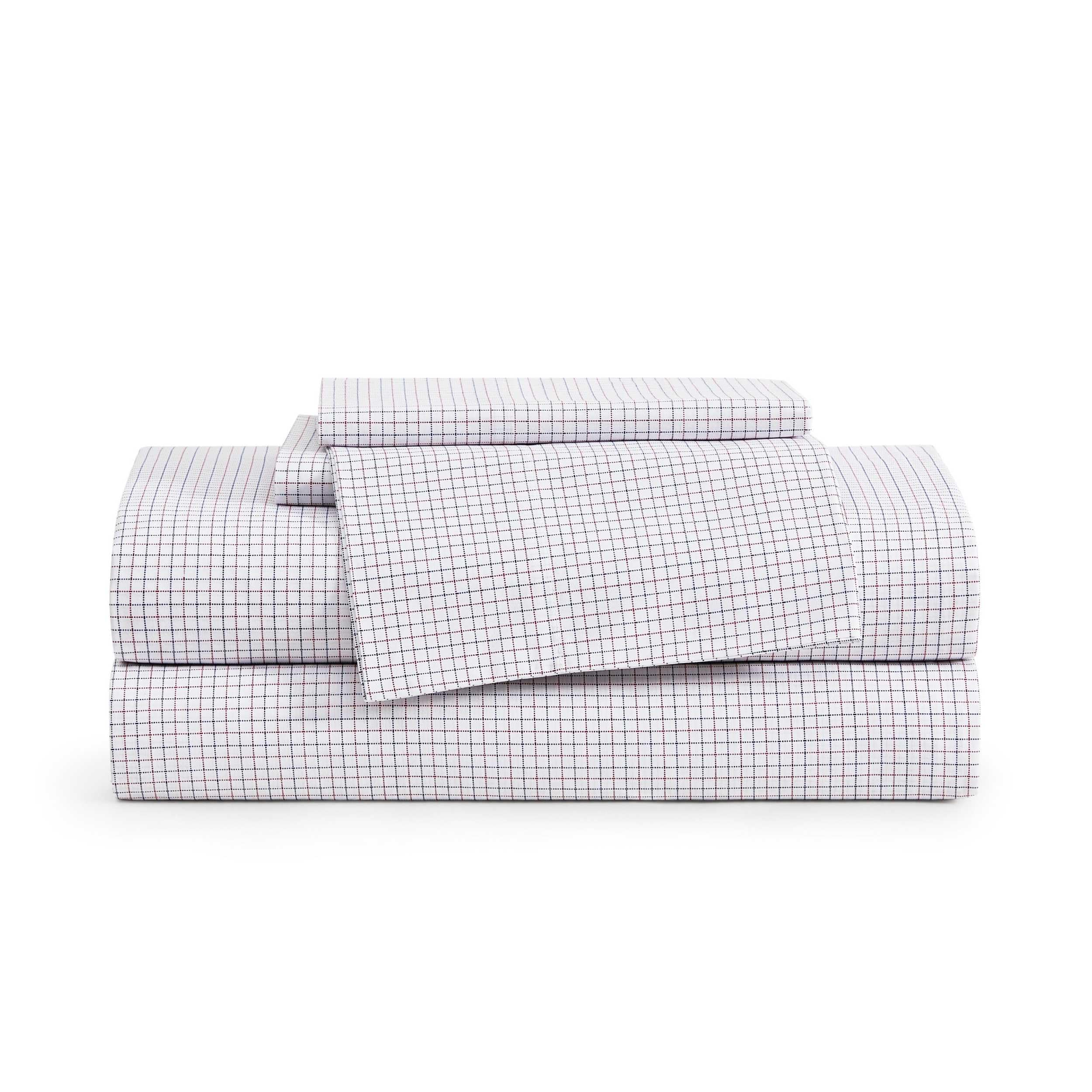 Tommy Hilfiger - Queen Bed Sheets, Crisp & Cool Cotton Percale Bedding with Matching Pillowcases, Lightweight Bed Set, Oeko-Tex Certified (Effortless Stripe Beige)