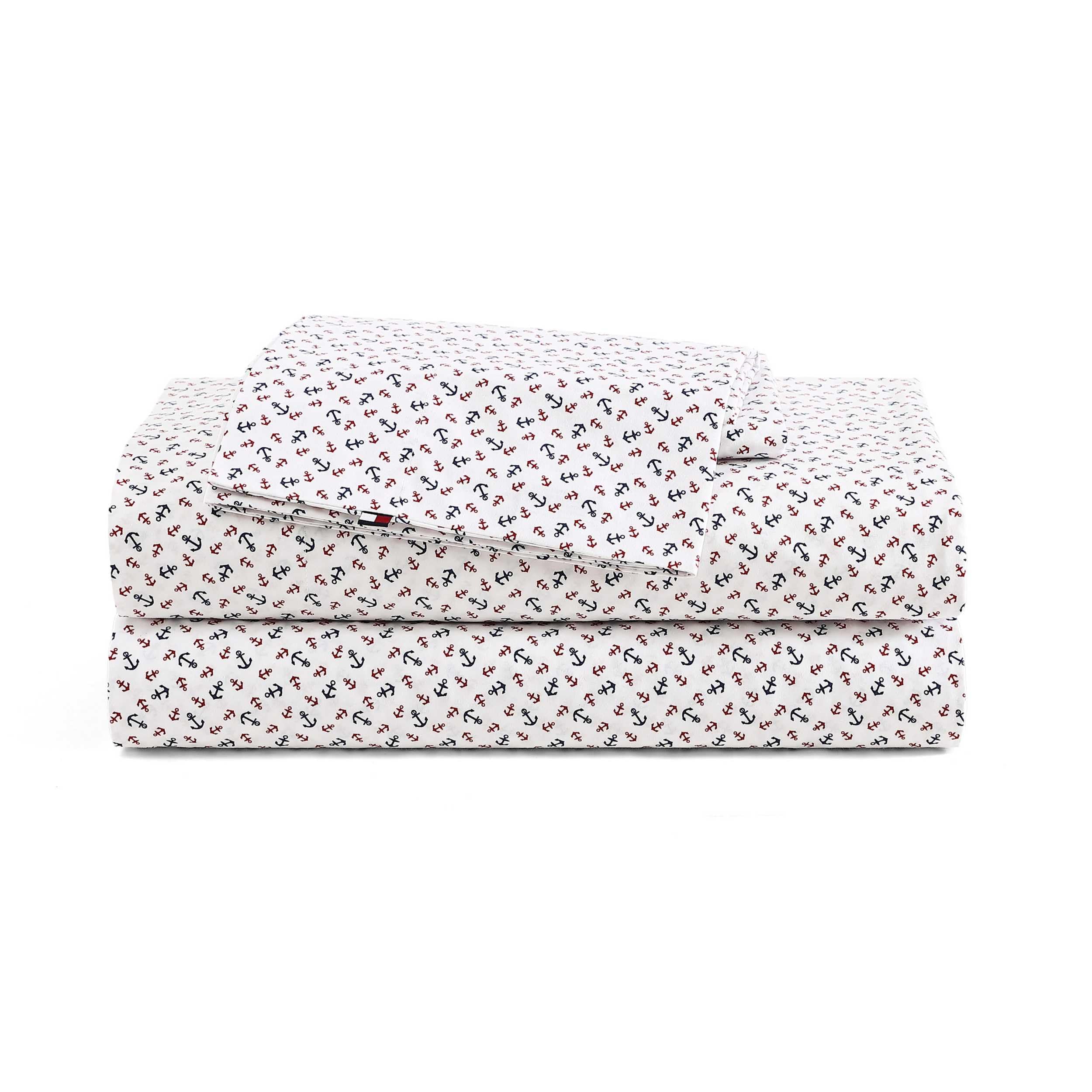 Tommy Hilfiger - Queen Bed Sheets, Crisp & Cool Cotton Percale Bedding with Matching Pillowcases, Lightweight Bed Set, Oeko-Tex Certified (Effortless Stripe Beige)