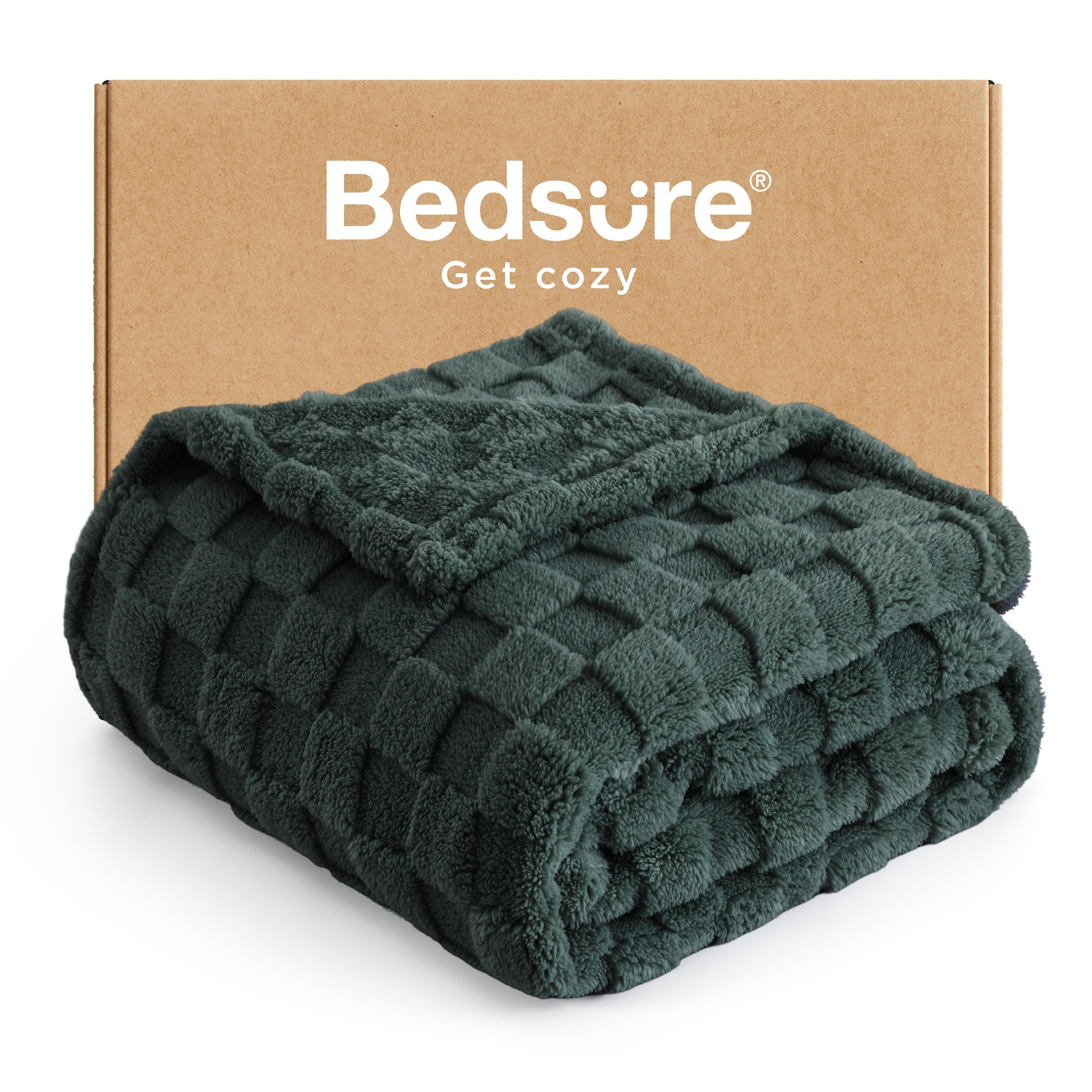 Bedsure GentleSoft Sage Green Throw Blanket for Couch - Checkered Fleece Mothers Gifts Day Blankets, Cute Soft Cozy Spring Summer Throw for Bedroom Home Decor Gifts for Girls, 50x60 Inches